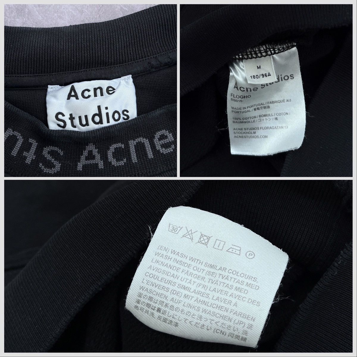 Acne Studios × Designer 🔥ACNE STUDIOS FLOGHO LOGO NECK DISTRESSED SWEATSHIRT Size US M / EU 48-50 / 2 - 6 Thumbnail