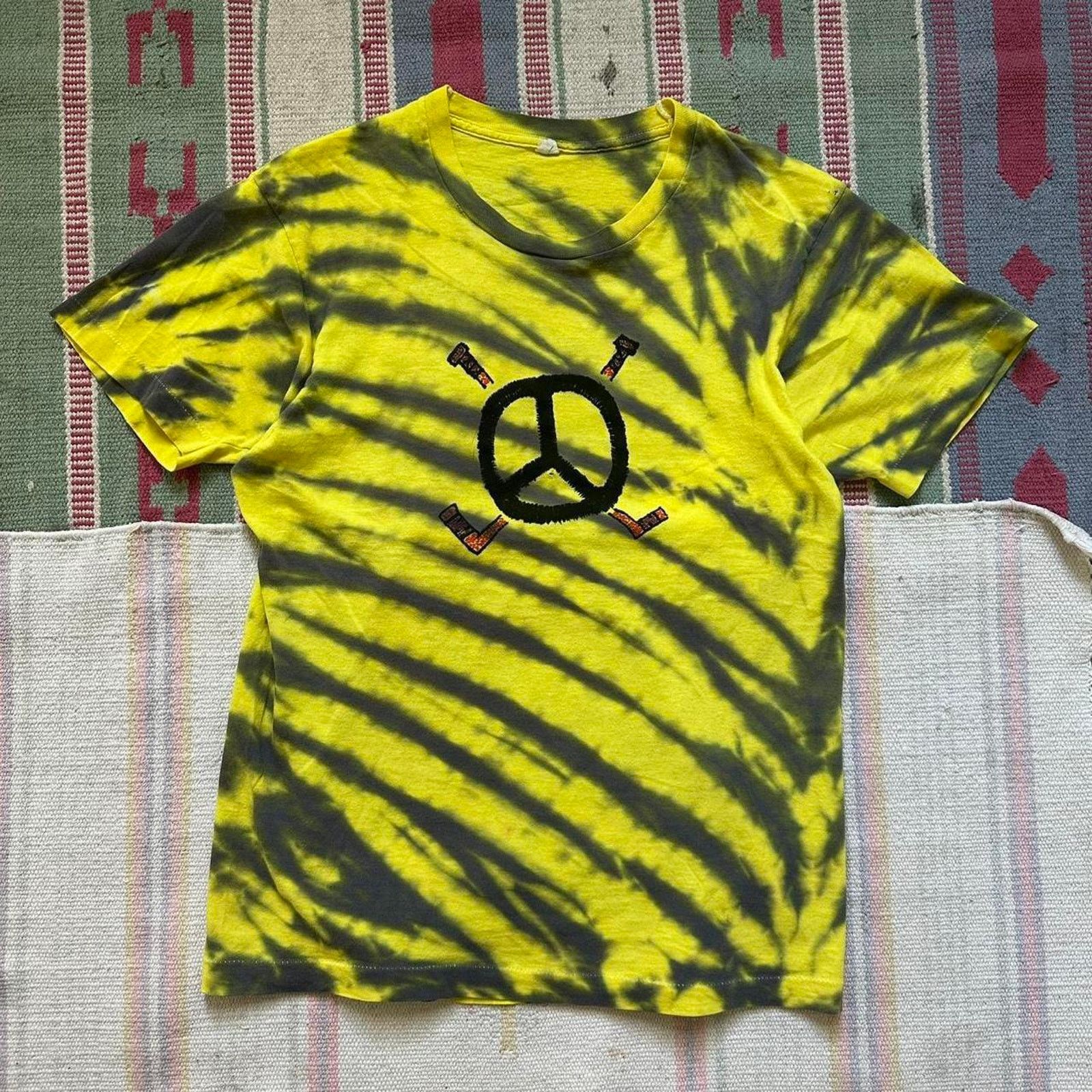 Other × Vintage ICONIC RARE VINTAGE 70S PEACE CUSTOM TIE DYE SHIRT Size US M / EU 48-50 / 2 - 2 Thumbnail