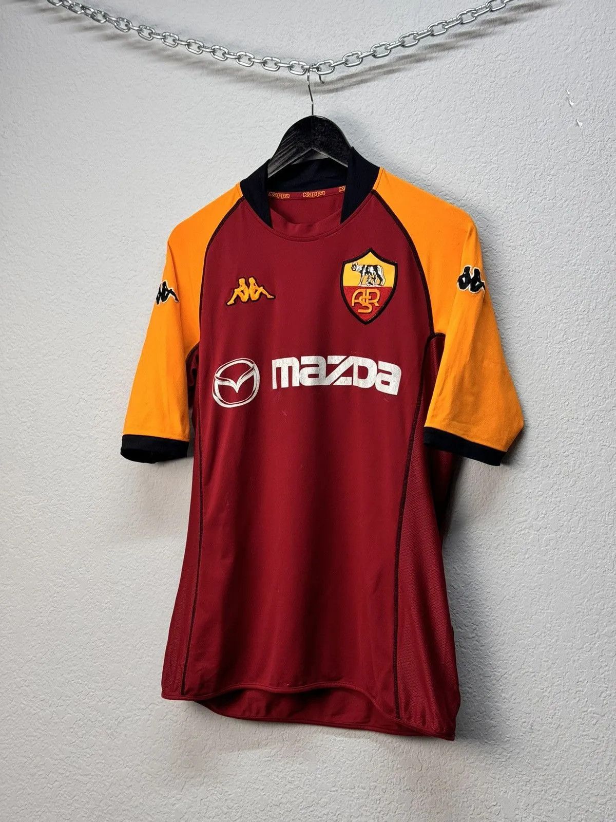 Maillot Entraînement AS Roma 2002/03 Adulte XL - Kappa, Rouge, Manches Courtes, Occasion