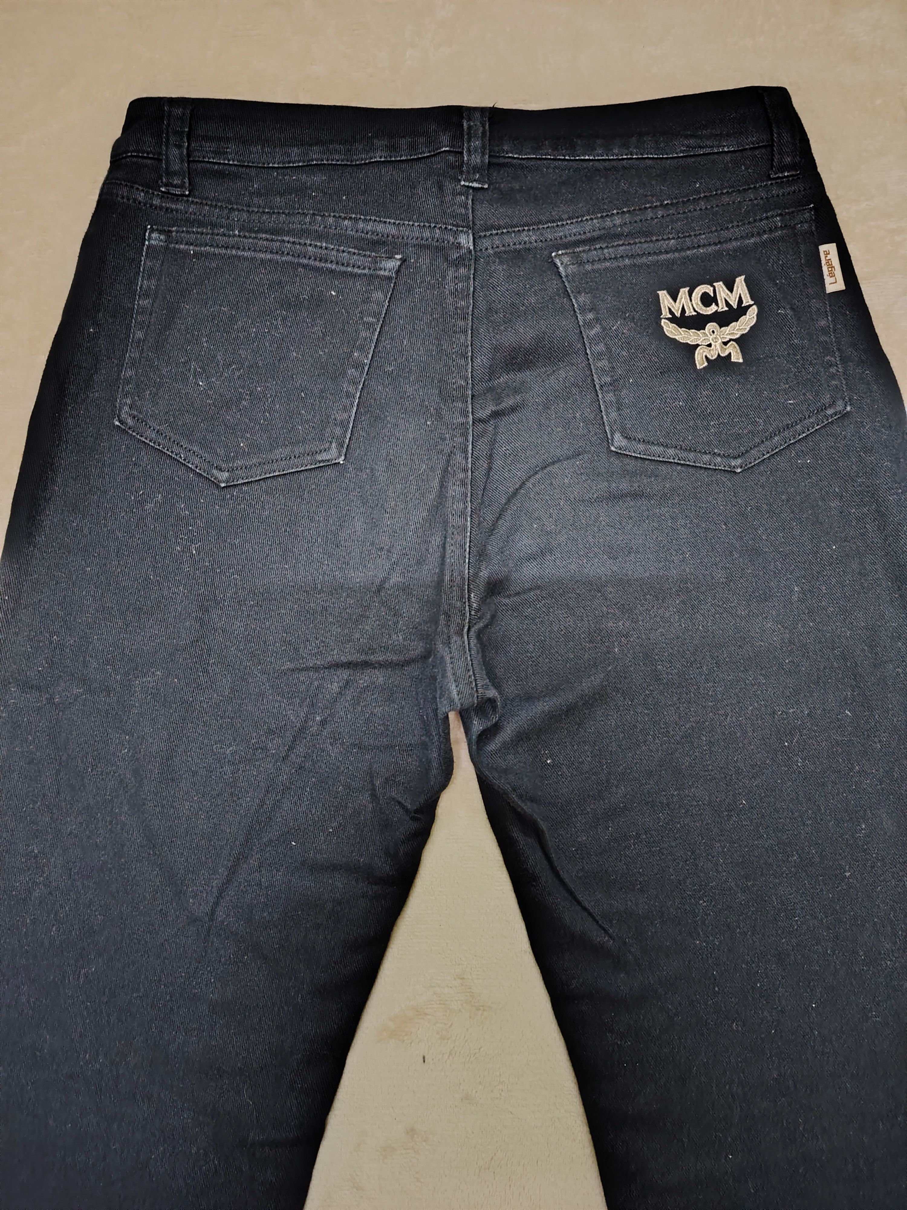 MCM × Vintage VINTAGE MCM LEGERE STRETCHABLE BLACK DENIM JEANS Size 29" - 1 Thumbnail