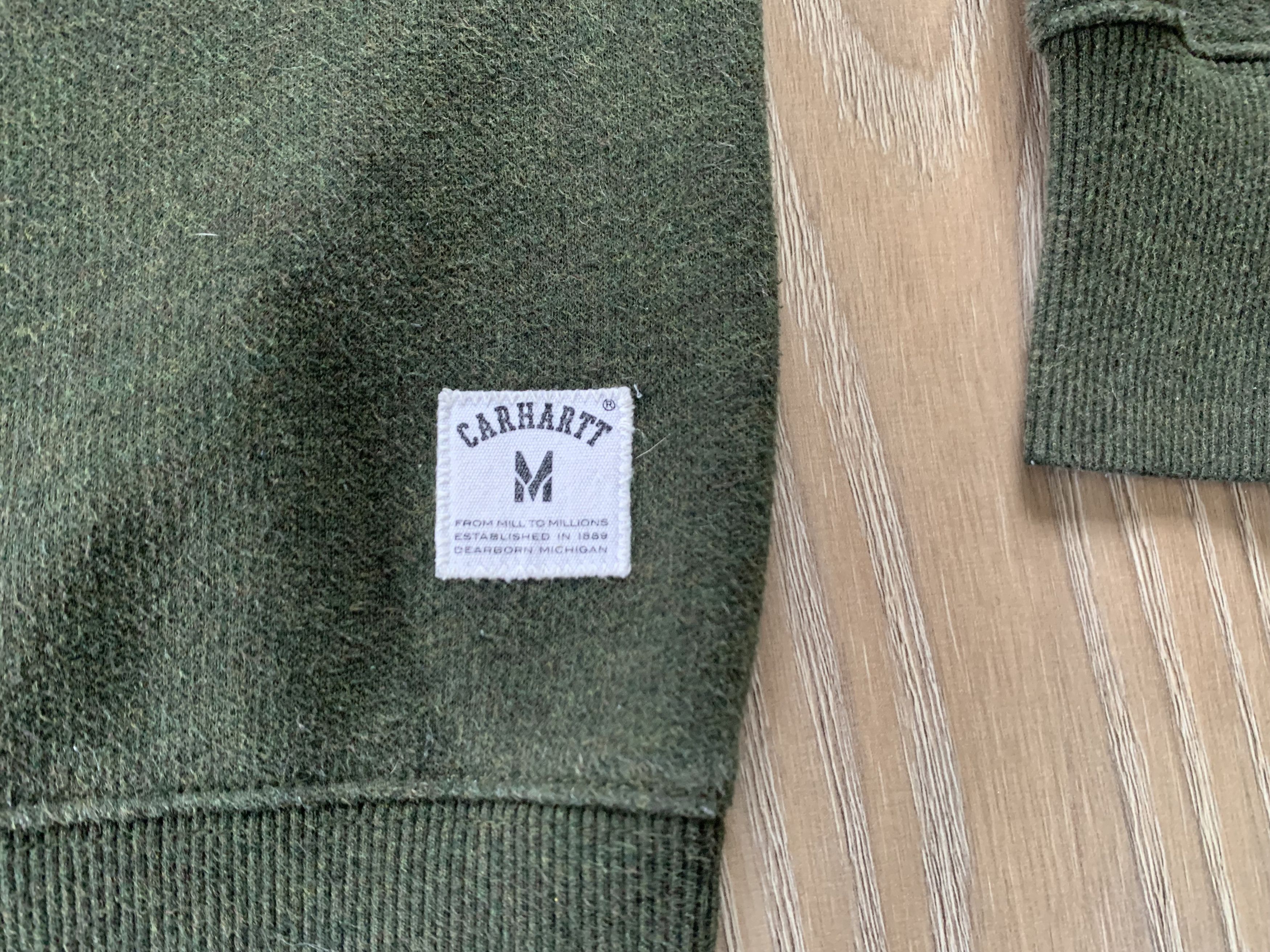 Carhartt × Vintage Carhartt Holbrook Khaki Cotton Sweater Size US M / EU 48-50 / 2 - 7 Thumbnail