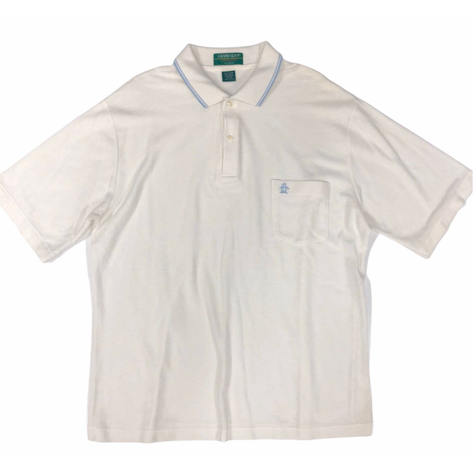 Grand Slam Vtg Munsingwear White Knit Surf Polo Penguin Logo Shirt Size US XL / EU 56 / 4 - 2 Thumbnail