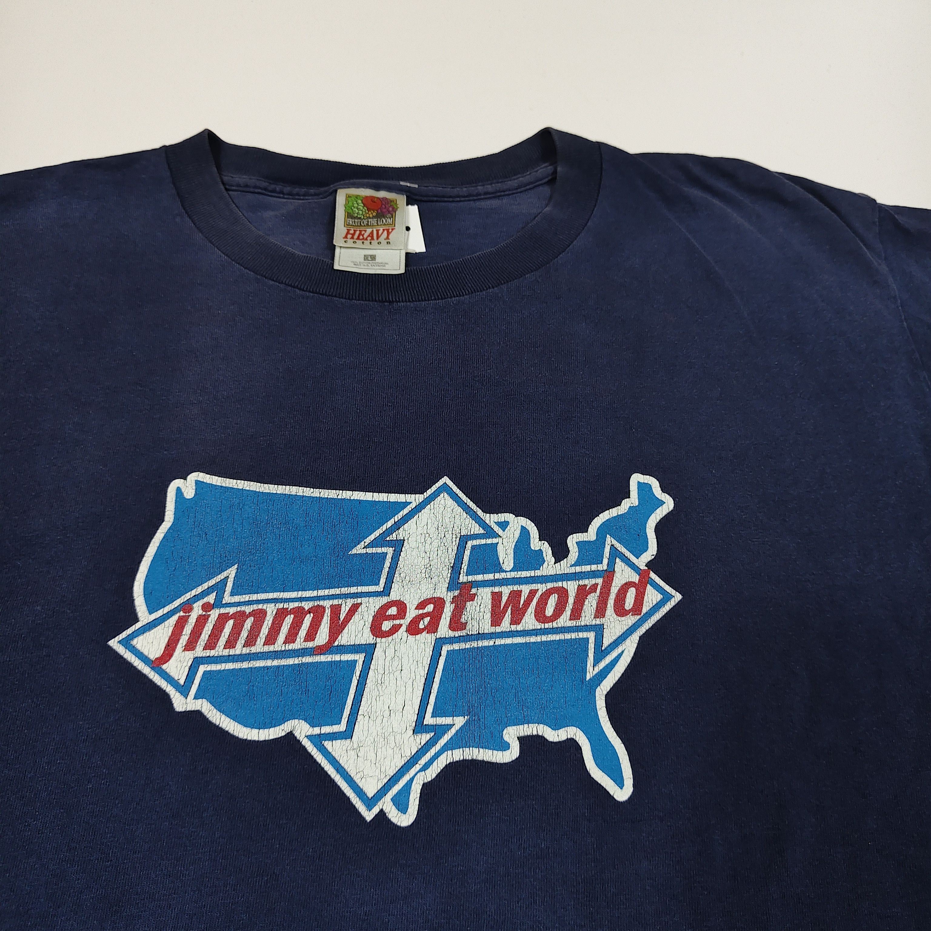 Band Tees 2001 Jimmy Eat World Bleed American USA Map Tour FOTL #E Size US L / EU 52-54 / 3 - 3 Thumbnail