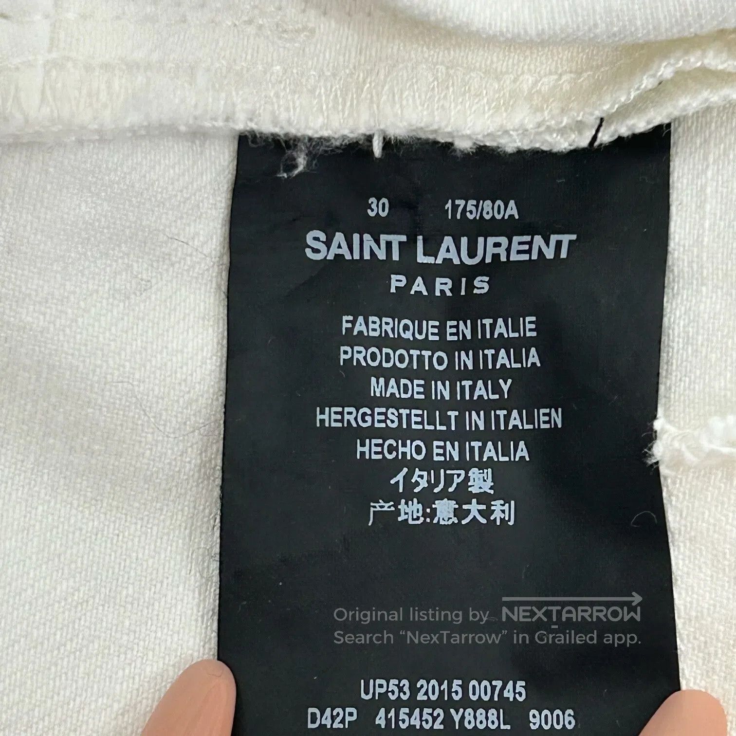Saint Laurent Paris Saint Laurent Paris White denim jeans with holes Size 30" / US 8 / IT 44 - 5 Thumbnail