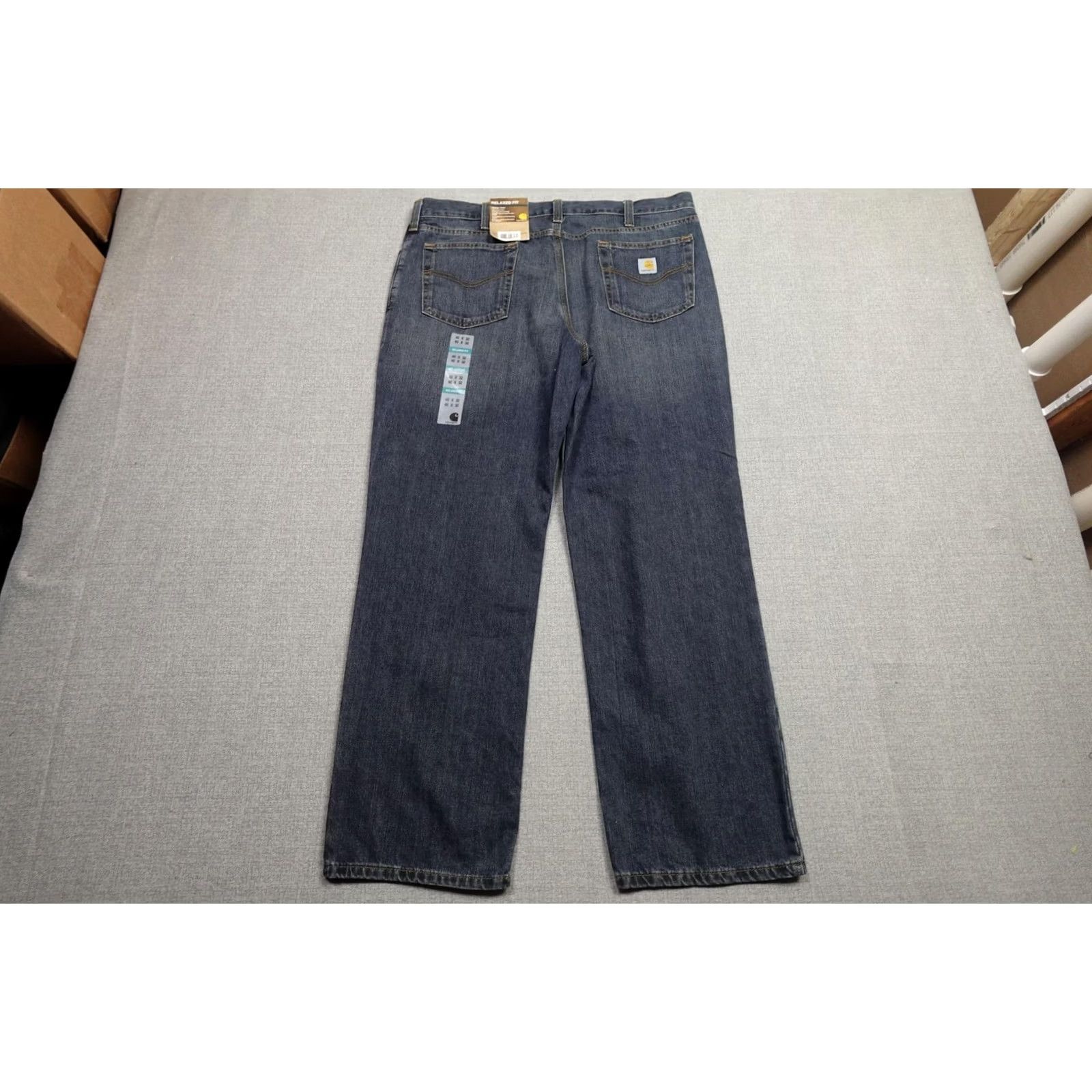 Carhartt Carhartt Holter Jeans Mens 40x32 Blue Dark Wash Denim Relaxed Straight Fit Jeans Mens Size US 40 / EU 56 - 4 Thumbnail