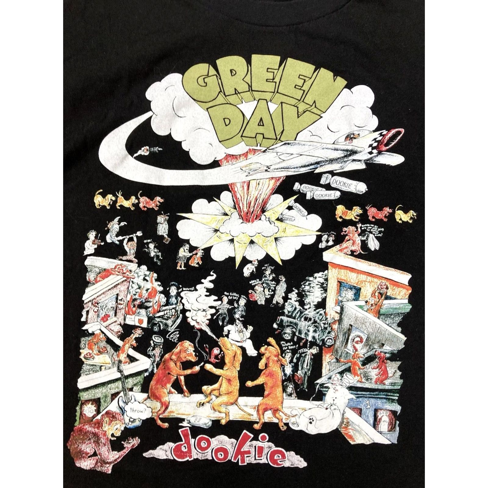 Vintage Green Day Dookie T-Shirt Women Small Black Short Sleeve Music Shirt Size S / US 4 / IT 40 - 2 Thumbnail