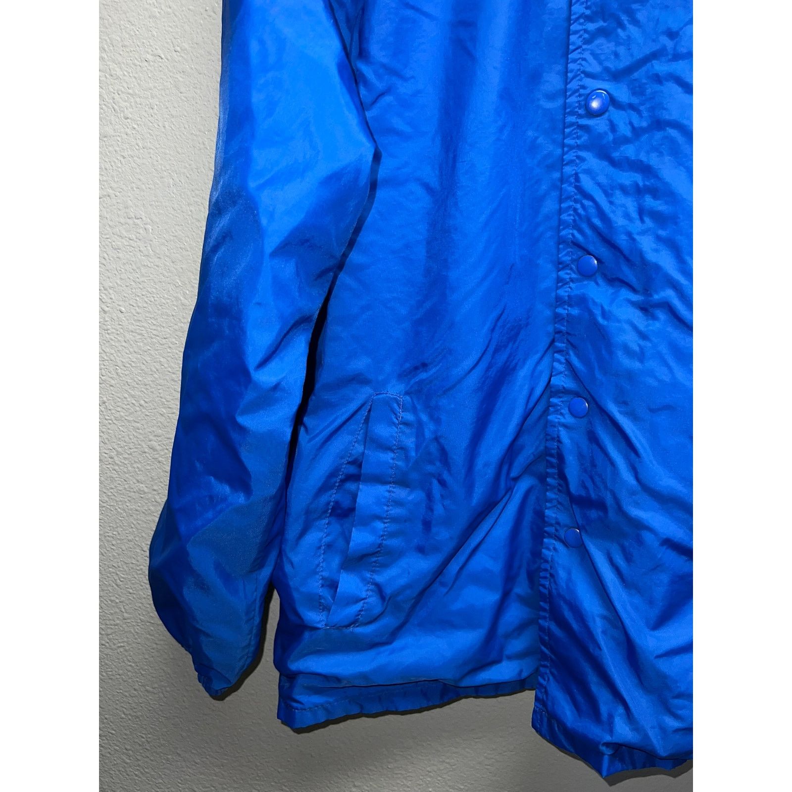 Vintage Vintage Montgomery Ward Jacket Blue Blank Button Down Nylon Size US L / EU 52-54 / 3 - 5 Thumbnail