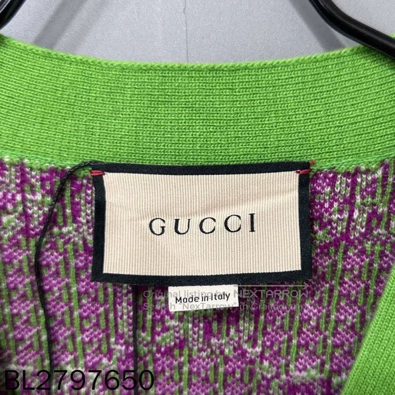 Gucci Gucci Avocado green plush full-print cardigan coat Size M / US 6-8 / IT 42-44 - 4 Thumbnail