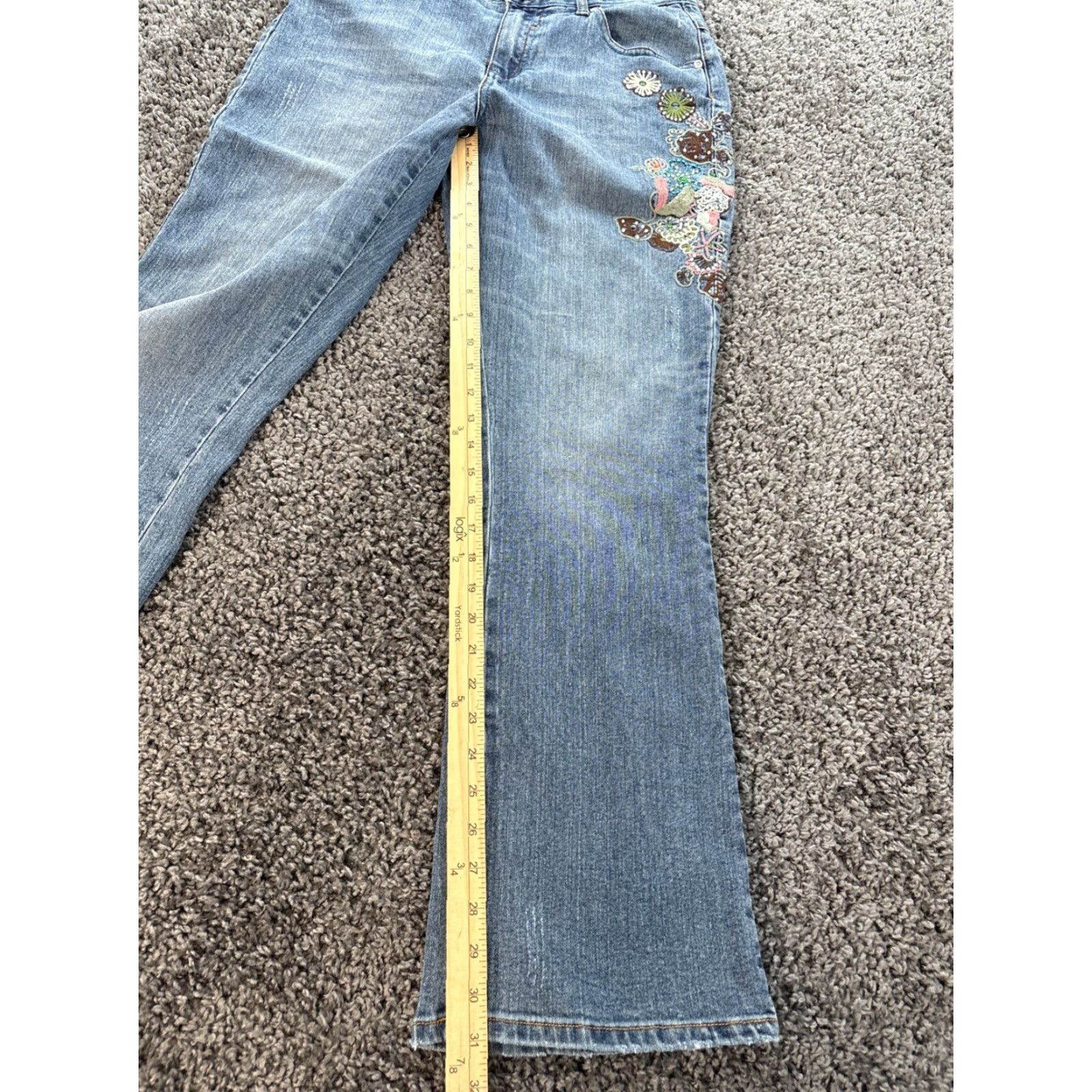Express VINTAGE Express Jeans Womens Wide-Leg 32x31 Light Wash Denim Baggy Boot Stove Pipe Blue Womens Mens Size 24" / US 00 / IT 34 - 2 Thumbnail