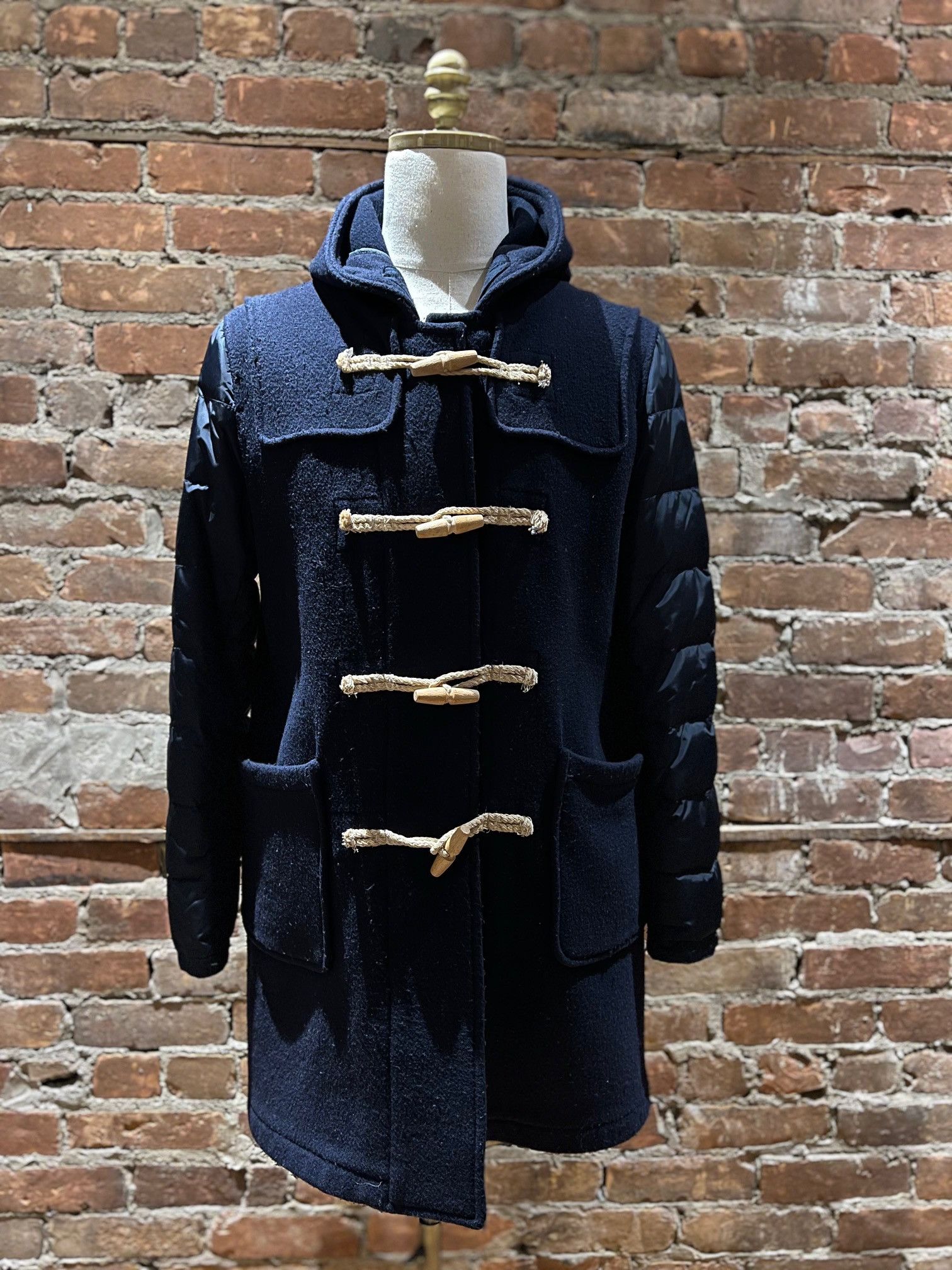 Moncler Moncler Wool Duffle Coat with Down-Filled Sleeves Size US M / EU 48-50 / 2 - 2 Thumbnail