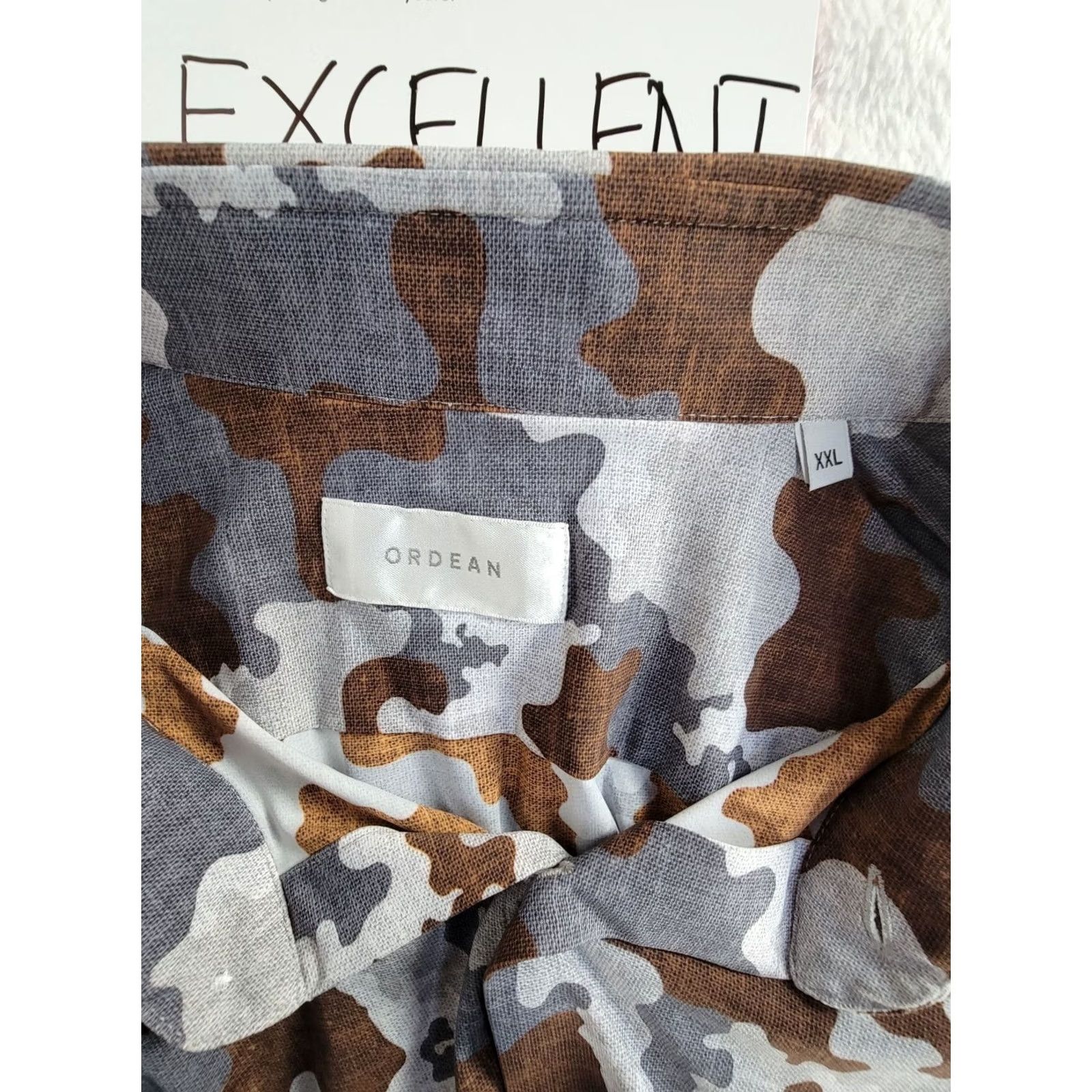 Vintage Ordean Mens Camouflage Button-Up Shirt XXL Long Sleeve Lightweight Casual Wear Size US XXL / EU 58 / 5 - 3 Thumbnail