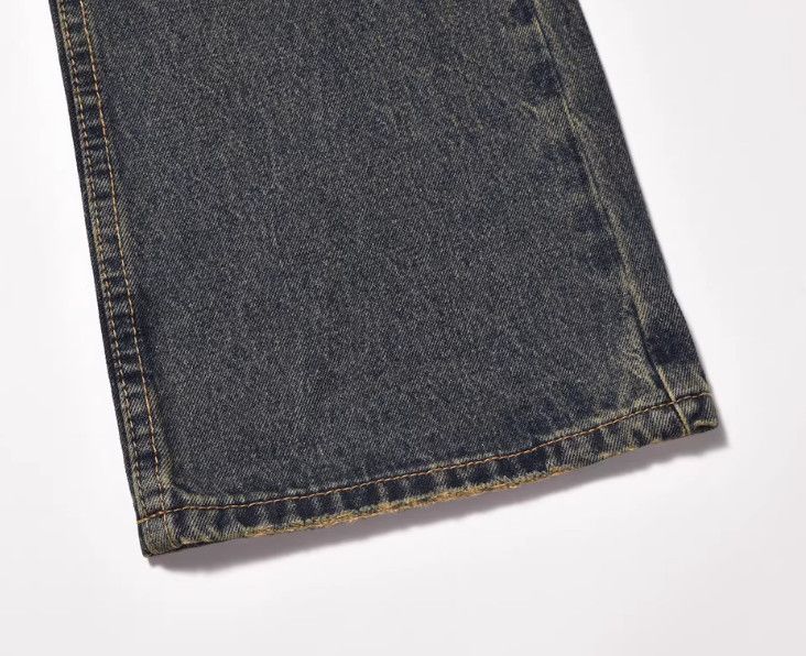 Vintage Men's street loose straight washed distressed wide-leg jeans Size US 32 / EU 48 - 5 Thumbnail