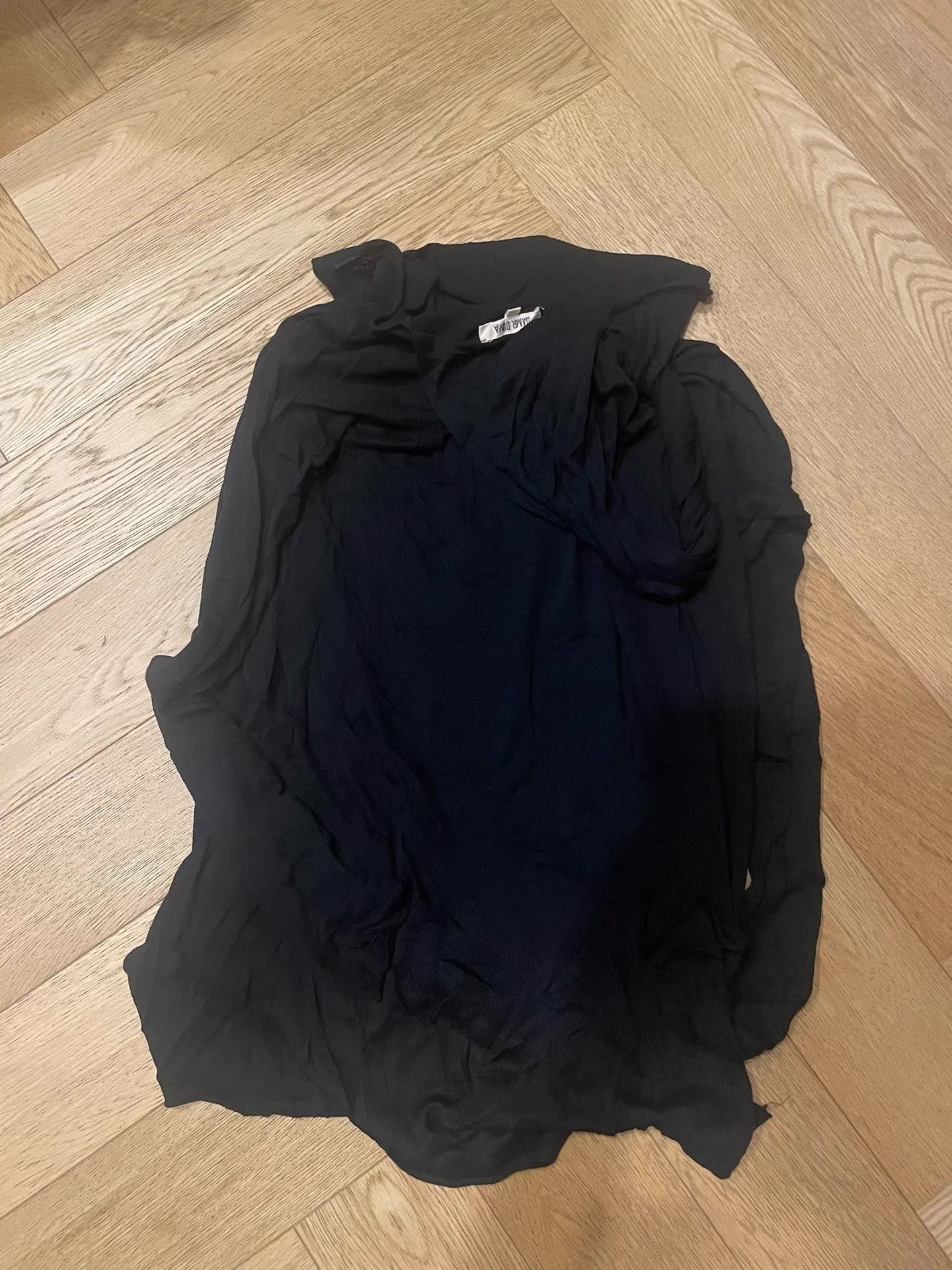 Damir Doma Damir Doma 11SS black twisted cowl‑neck long‑sleeve top Ｑ25 Size XS / US 0-2 / IT 36-38 - 2 Thumbnail