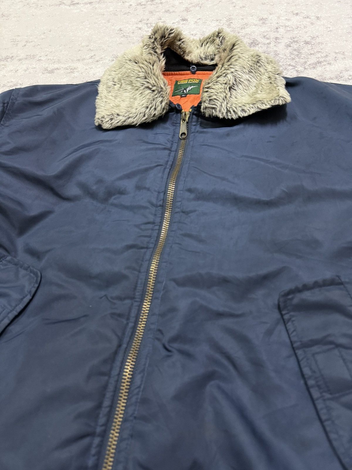Vintage Fire fox world island faux fur bomber jacket Size US XL / EU 56 / 4 - 7 Thumbnail