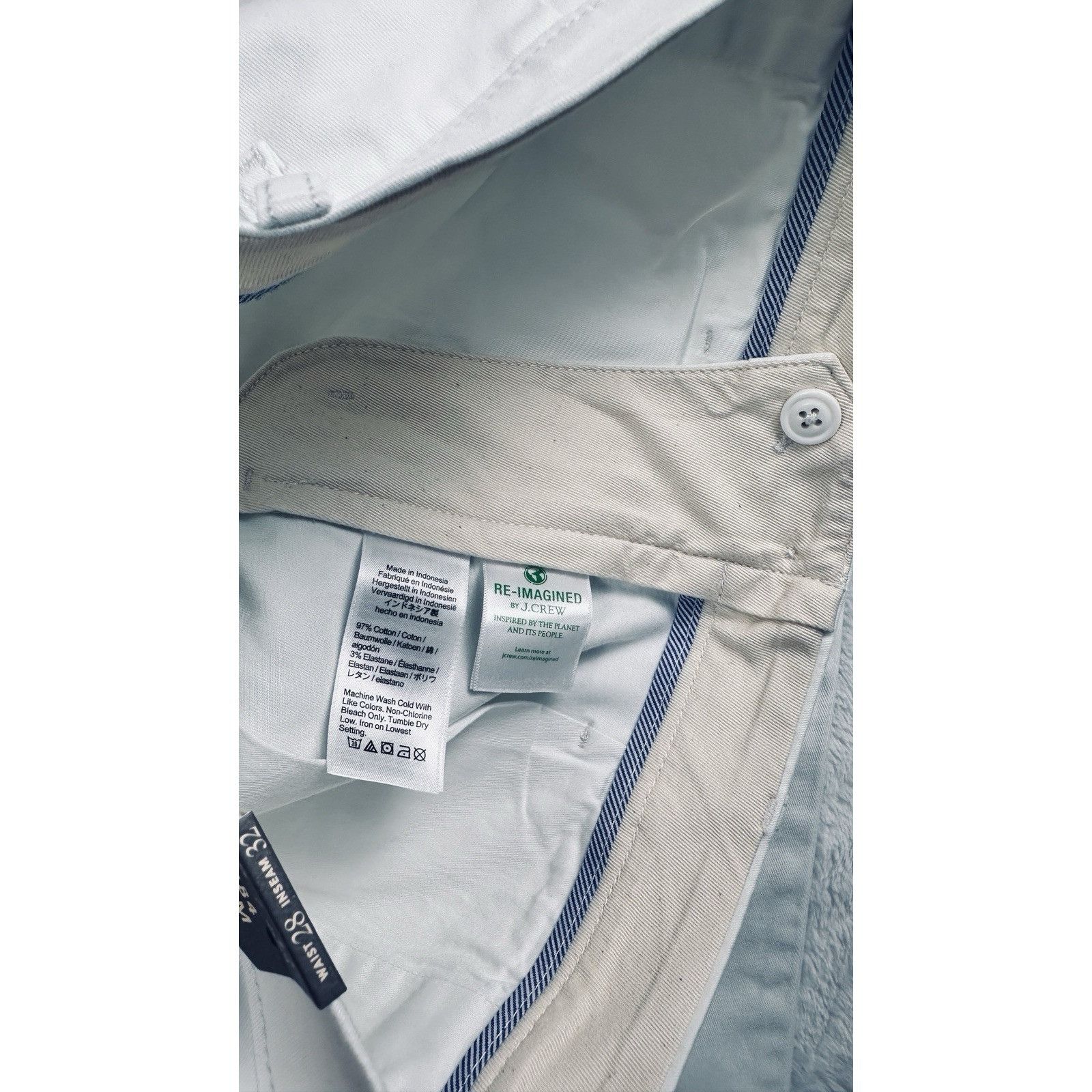 J.Crew J.Crew Mens 484 Slim-fit Stretch Chino White Pant 28/32 Size US 28 / EU 44 - 14 Thumbnail