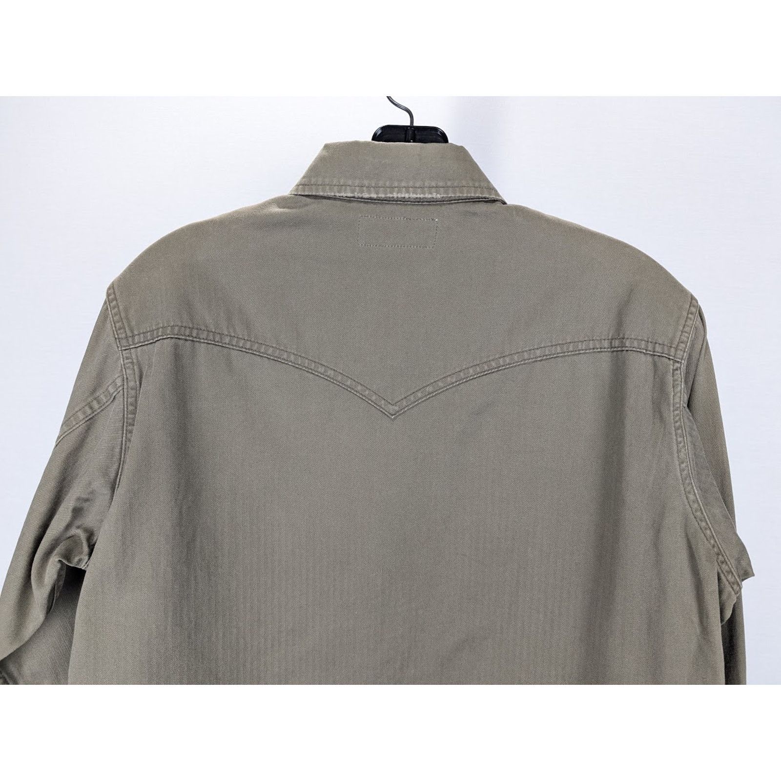 Saint Laurent Paris o1rshd1 Classic Western Shirt in Khaki Stonewash Size US S / EU 44-46 / 1 - 12 Thumbnail