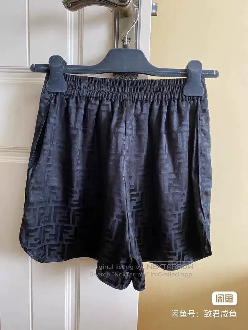 Fendi Fendi Double F Logo Mulberry Silk Short Pants Size 24" / US 00 / IT 34 - 2 Thumbnail