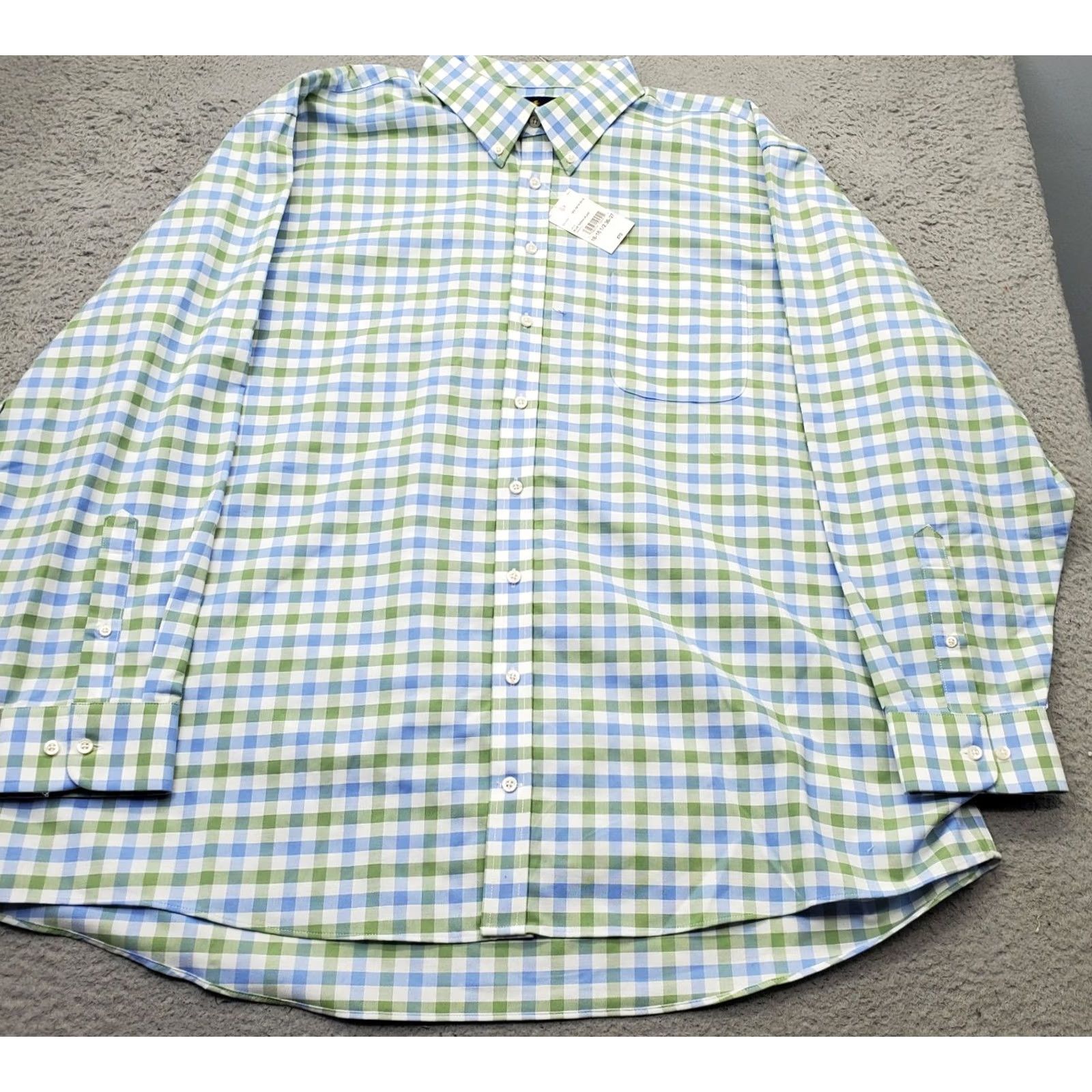 Stafford Stafford Mens Dress Shirt 2XL Multi Plaid Wrinkle Free Button-Down Shirt Mens 2XL Plaid Black Multicolor? Size 48R - 2 Thumbnail
