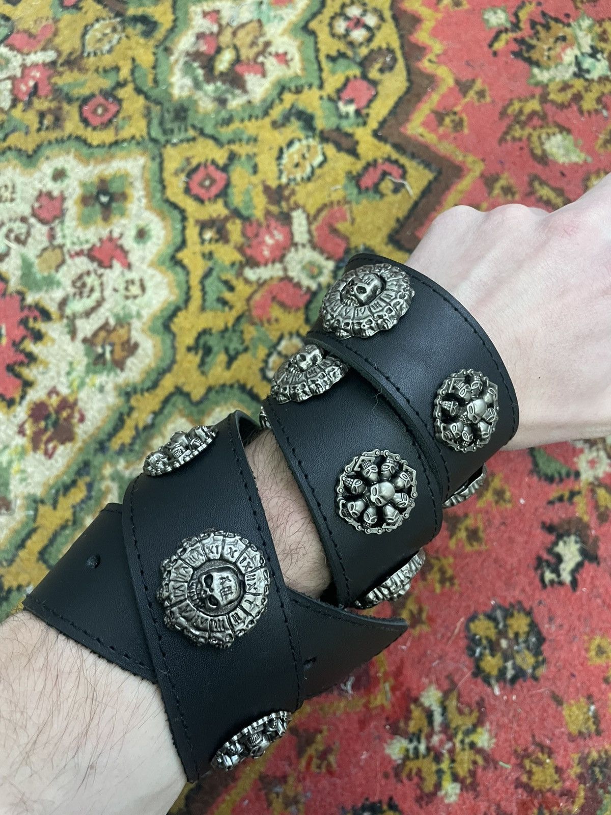 Japanese Brand Vintage Belts Y2K Rhinestones Punk leather belt Japanese Size ONE SIZE - 8 Thumbnail