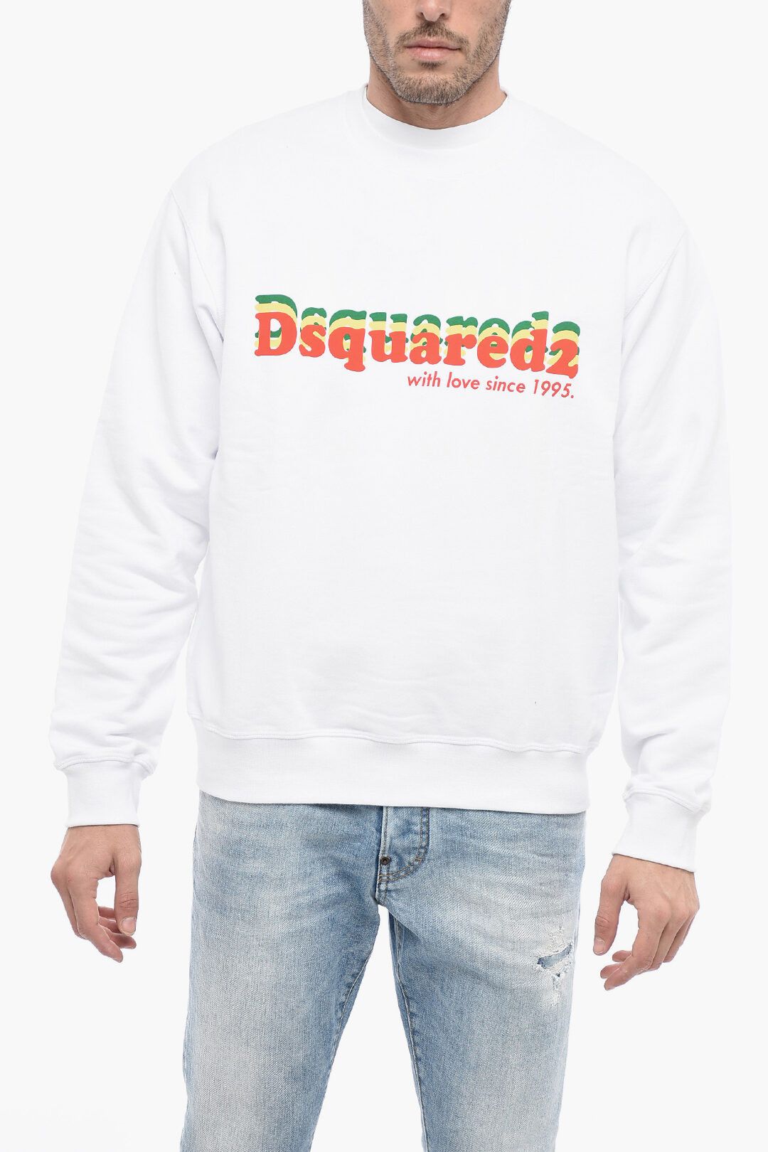 image of Dsquared2 Og1Mm0424 Crewneck Sweatshirt In White, Men's (Size Medium)