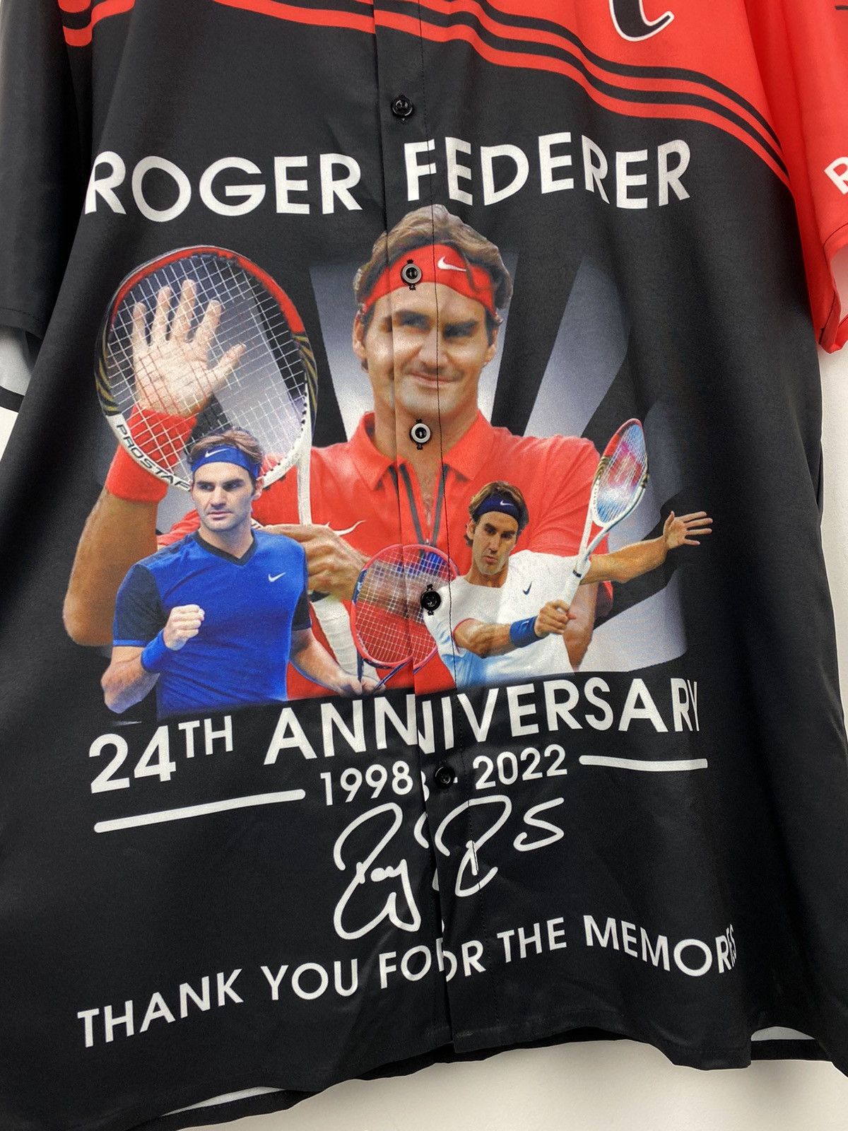 Vintage Roger Federer RF Anniversary Tennis Button Shirt Nadal Size US L / EU 52-54 / 3 - 2 Thumbnail