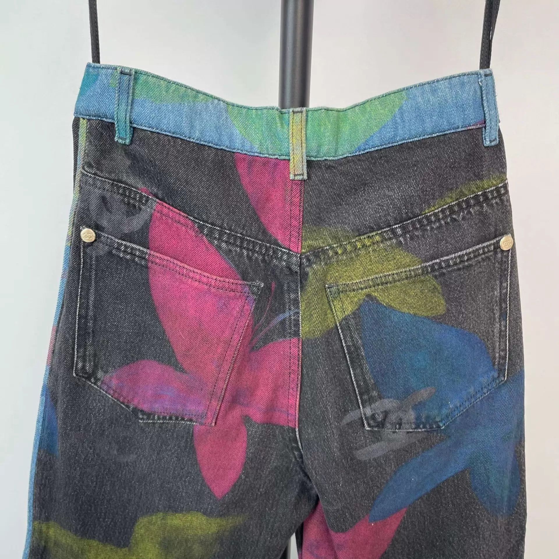 Chanel Chanel Colorful Floral Wide-Leg Jeans 34 Size 25" / US 0 / IT 36 - 9 Thumbnail