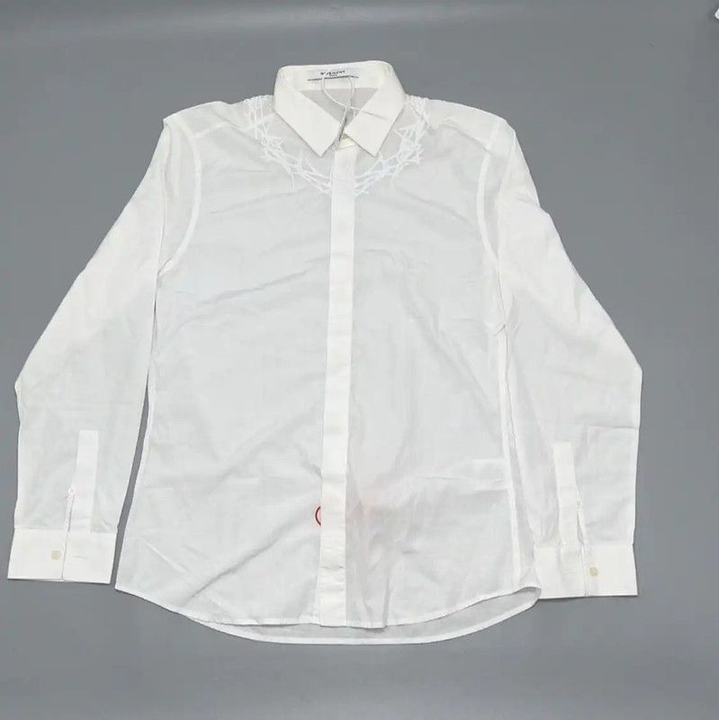 Givenchy Givenchy White Long Sleeve Men's Shirt 0089 Size US XL / EU 56 / 4 - 1 Thumbnail