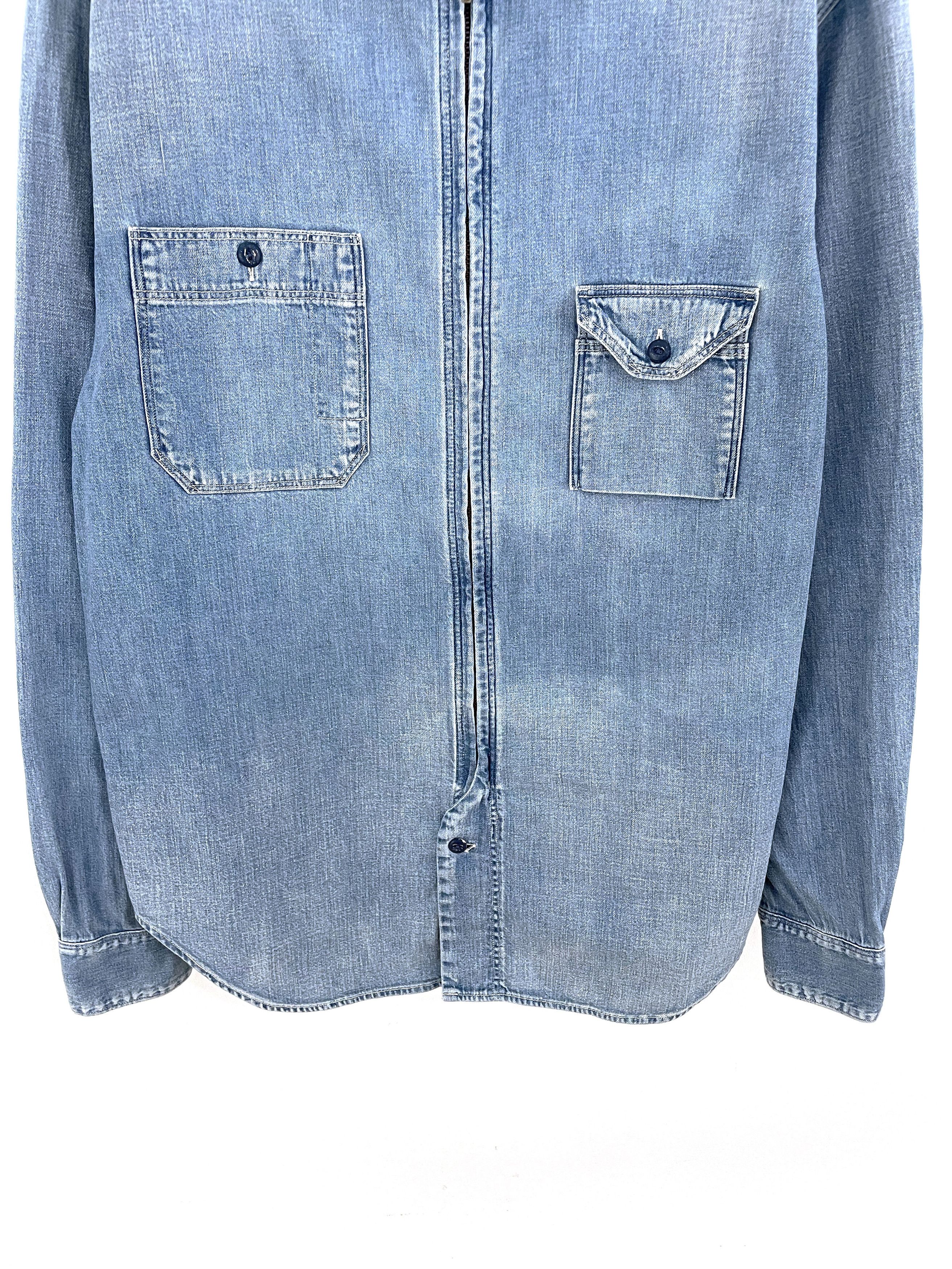 Kapital Zip Denim Shirt Size US XL / EU 56 / 4 - 5 Thumbnail