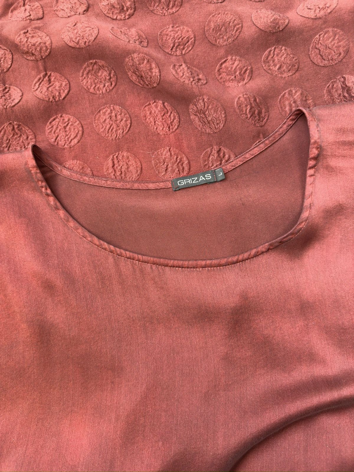 Japanese Brand GRIZAS Silk Lagenlook Short Sleeve Mini Dress Oversized Size L / US 10 / IT 46 - 8 Thumbnail