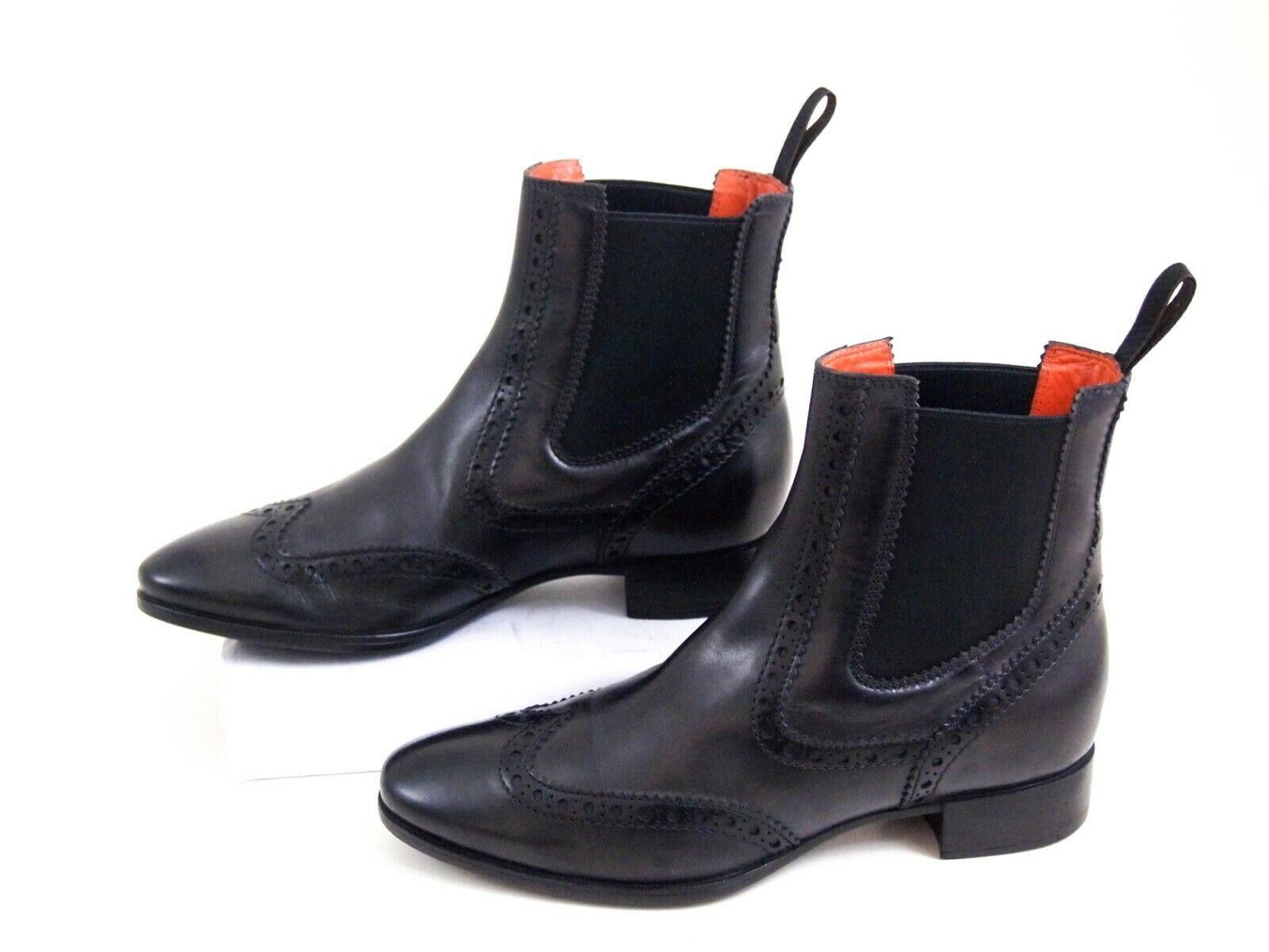 Santoni Santoni Chelsea Boots Black Leather Size US 6 EU 36 $720 Size US 6 / IT 36 - 4 Thumbnail