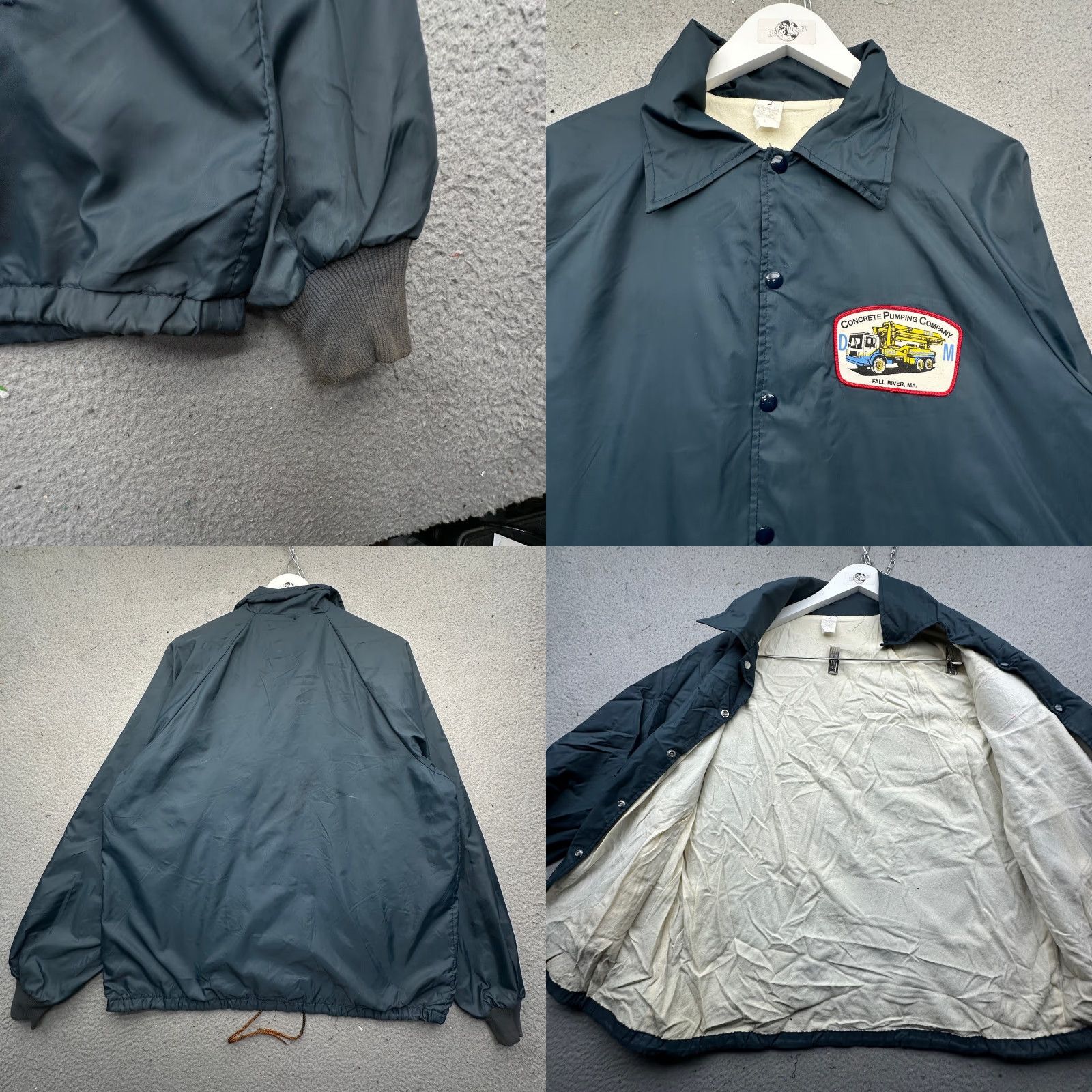 Vintage VINTAGE Coaches Windbreaker Jacket Mens Large Navy Patch Snap Button Lined 80s 90s Concrete Company Size US L / EU 52-54 / 3 - 8 Thumbnail