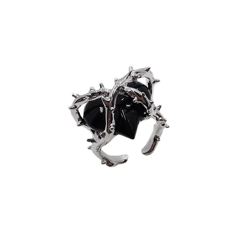 Jewelry Hearts Retro Jewelry Rings Open Size Chrome Ring (Size 7-13) Size ONE SIZE - 5 Thumbnail