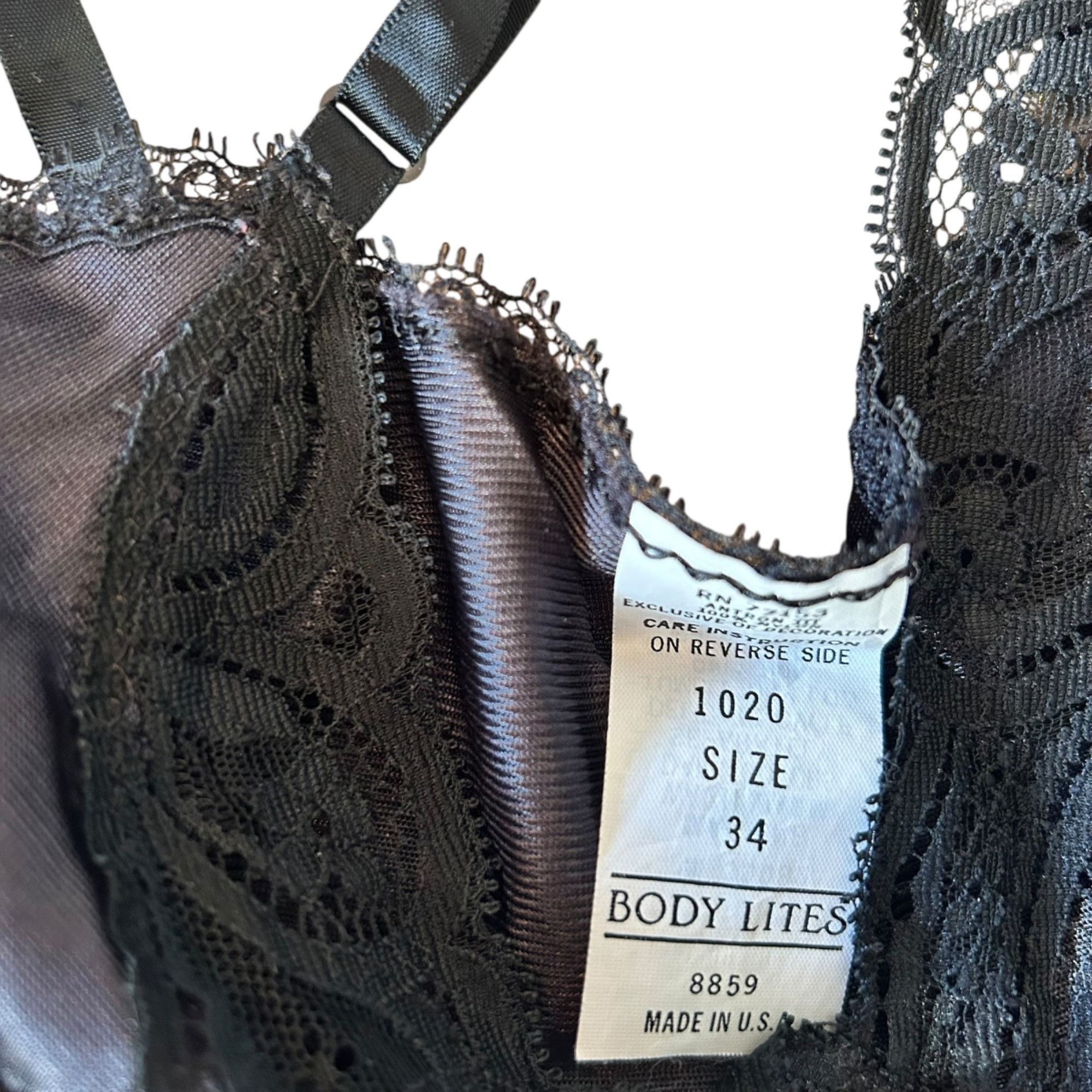 Vintage Vintage Body Lites Black Floral Lace Lingerie Camisole 34 Size XXS / US 00 / IT 34 - 5 Thumbnail