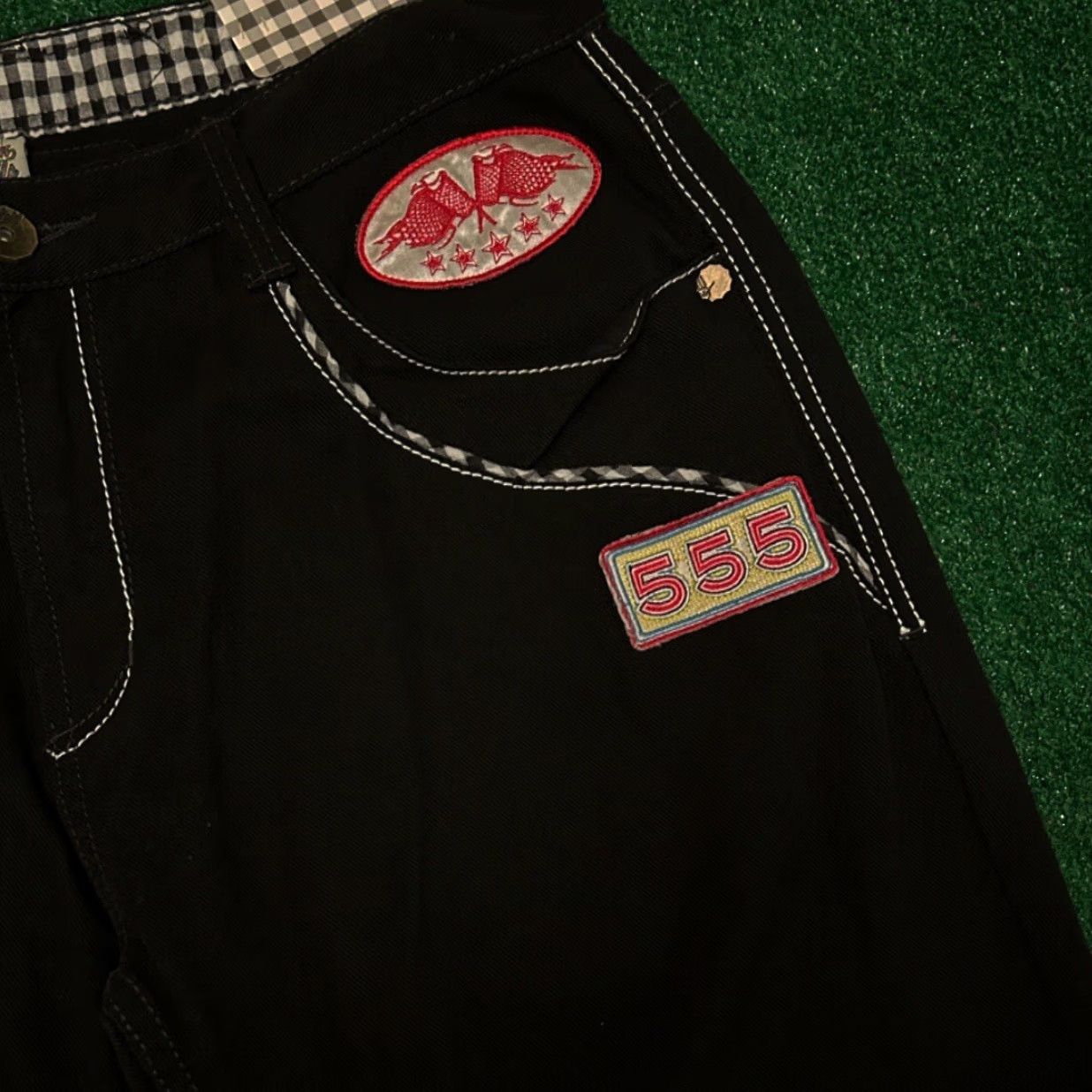 Vintage VINTAGE Miskeen Jeans Baggy Grunge Skater Y2K 38 Black Embroidered Mens Style Wide-Leg 32 Inseam Size US 38 / EU 54 - 5 Thumbnail
