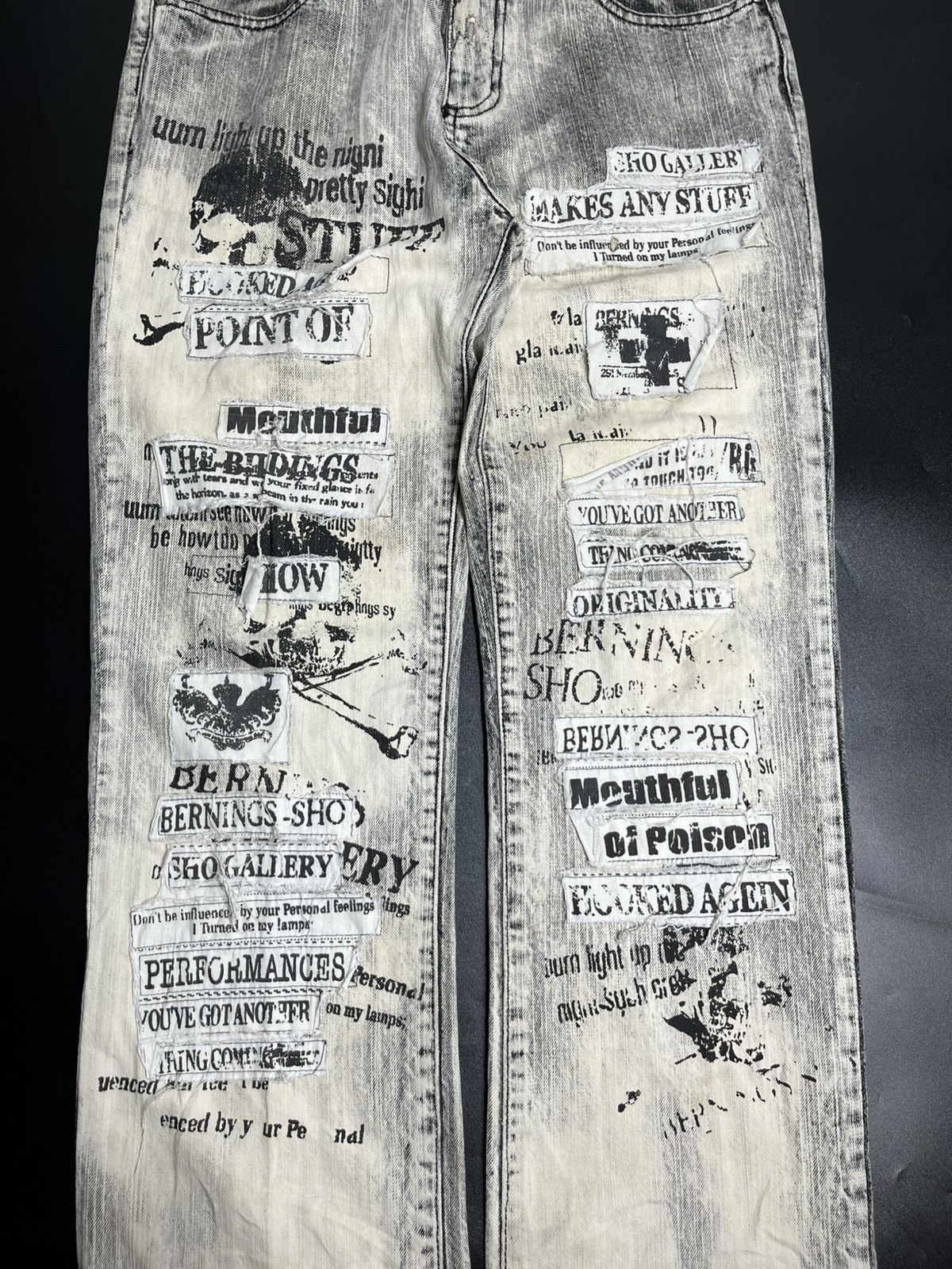 If Six Was Nine × Japanese Brand × Le Grande Bleu (L.G.B.) Japanese Bernings Sho Poem skulls punk Size US 31 - 2 Thumbnail