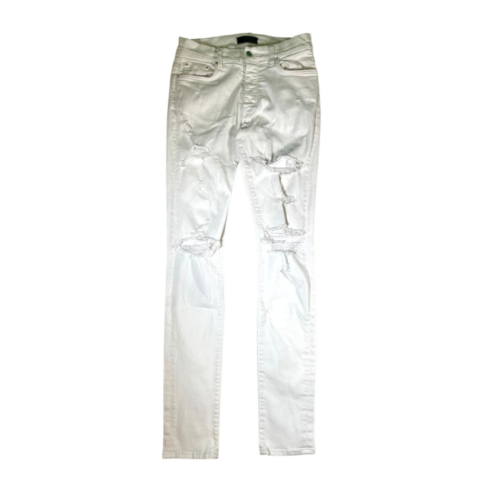 Amiri Amiri Plain Thrasher (Missing Metal Tag) White Jeans Size US 31 - 1 Thumbnail