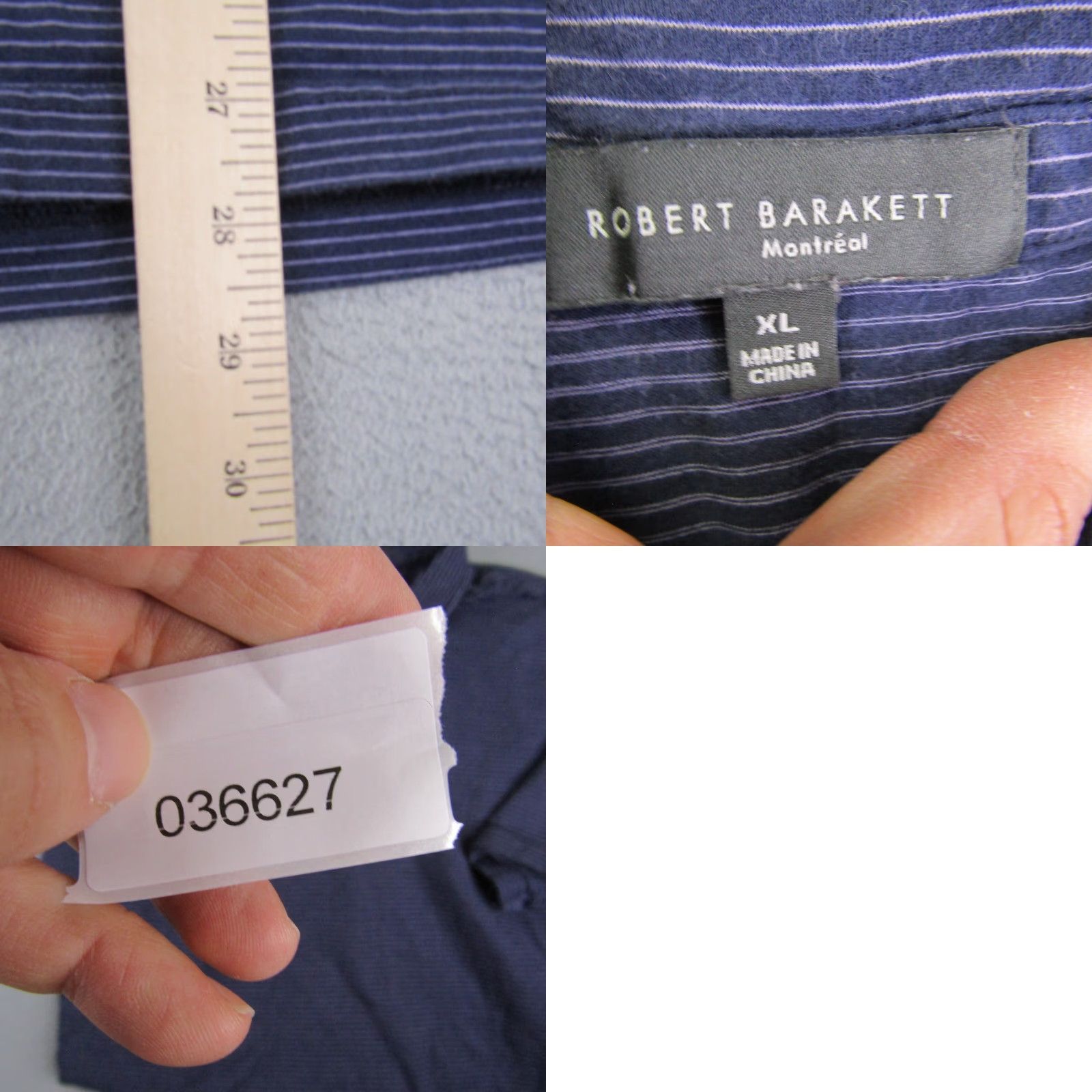 Vintage Robert Barakett Polo Shirt Mens XL Blue Stripes Pima Cotton Knit Polo Casual Sports Golf Shirt Mens XL Blue Striped Polo Size US XL / EU 56 / 4 - 8 Thumbnail