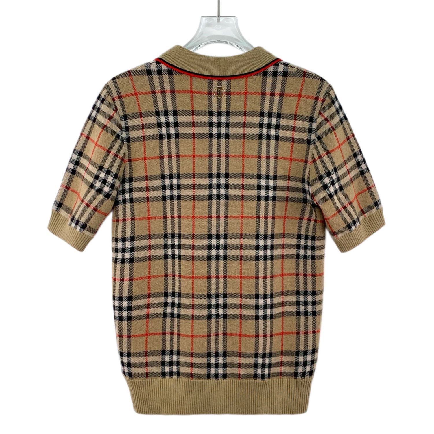 Burberry Burberry Wool Knit Polo Classic Check Brown (S) Size S / US 4 / IT 40 - 2 Thumbnail