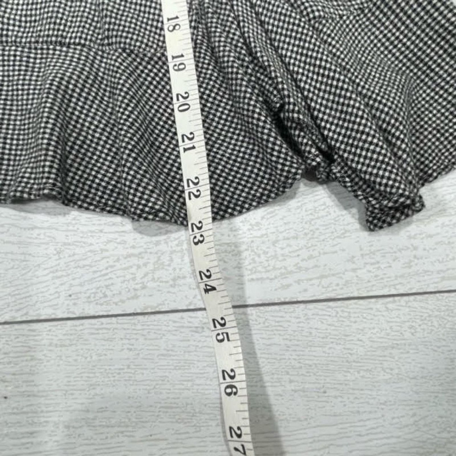 Zara Zara Woman Black White Scoop Neck Gingham Peplum Blouse Sz M Size M / US 6-8 / IT 42-44 - 4 Thumbnail