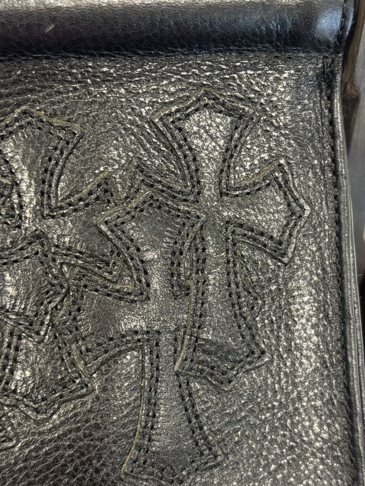 Chrome Hearts Ebony Wood & black leather rack full cross patches Size ONE SIZE - 9 Thumbnail