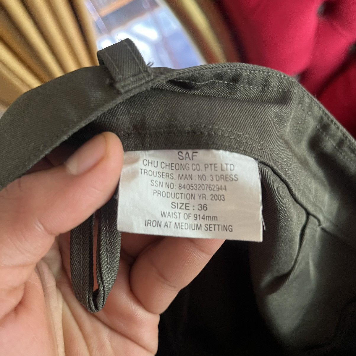 Vintage Vintage 2003 Singapore Armed Forces SAF Green Trouser Size US 35 - 9 Thumbnail