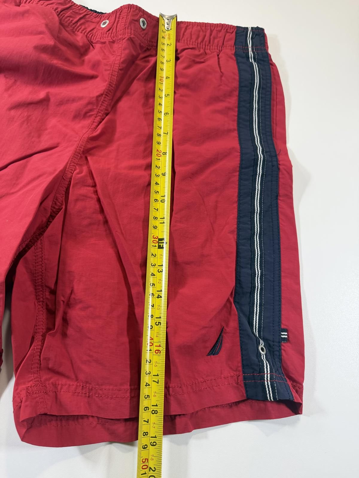 Nautica Nautica Red Swim Shorts with Side Stripe M Size US 34 / EU 50 - 6 Thumbnail