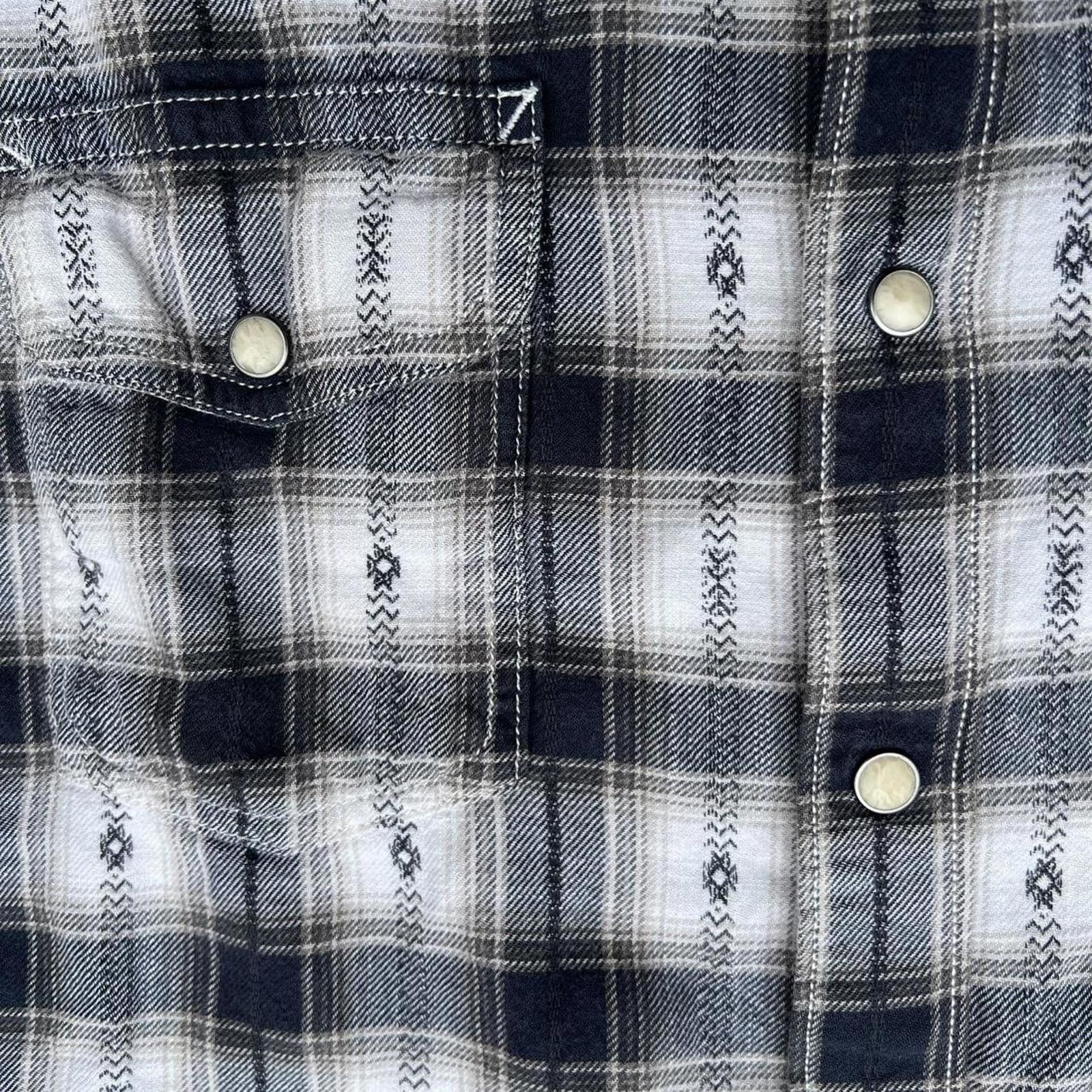 Lucky Brand Y2K Southwestern Knit Plaid Pattern Snap Button Down Shirt Size US L / EU 52-54 / 3 - 3 Thumbnail