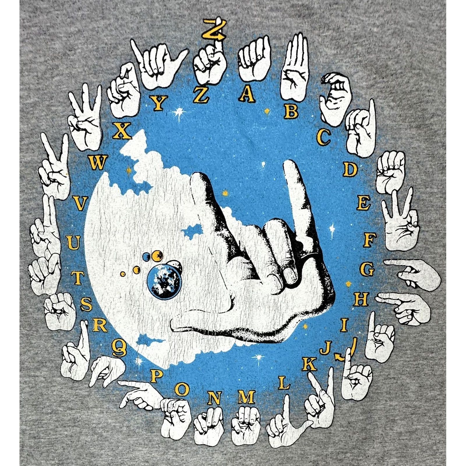 AAA VINTAGE Sign Language Alphabet T-Shirt Gray Graphic Tee 90s Y2K Unisex Adult XL Mens Womens Girls Boys Size US XL / EU 56 / 4 - 3 Thumbnail