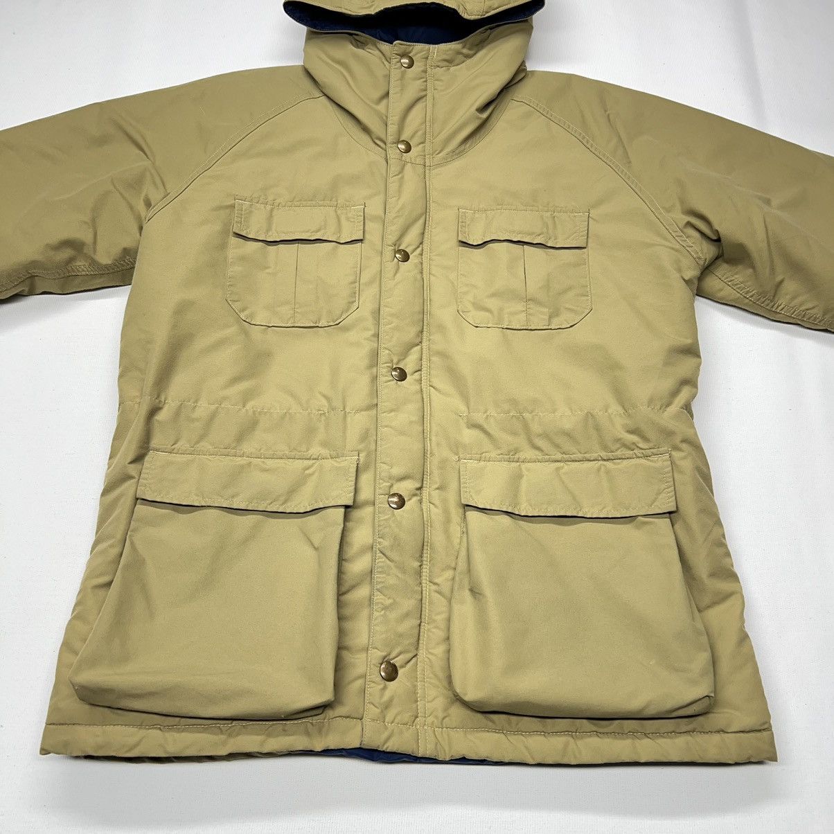 Vintage × Woolrich Woolen Mills Woolrich Jacket Beige Puffer Coat Cargo Full Zip Parka 90s Size US M / EU 48-50 / 2 - 2 Thumbnail