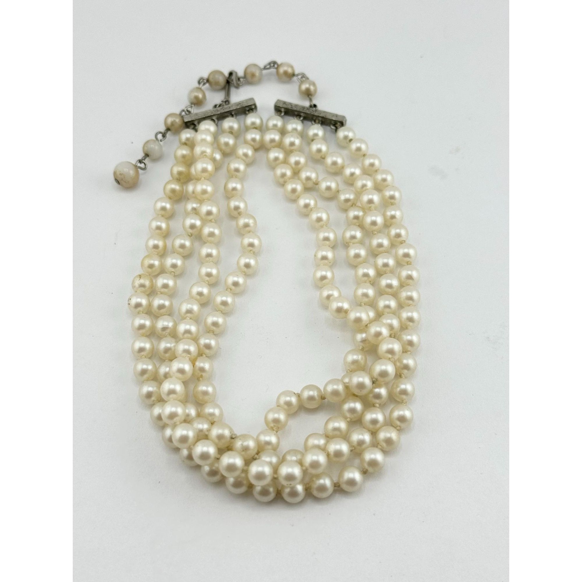 Vintage Vintage four strand faux pearl collar necklace Size ONE SIZE - 2 Thumbnail