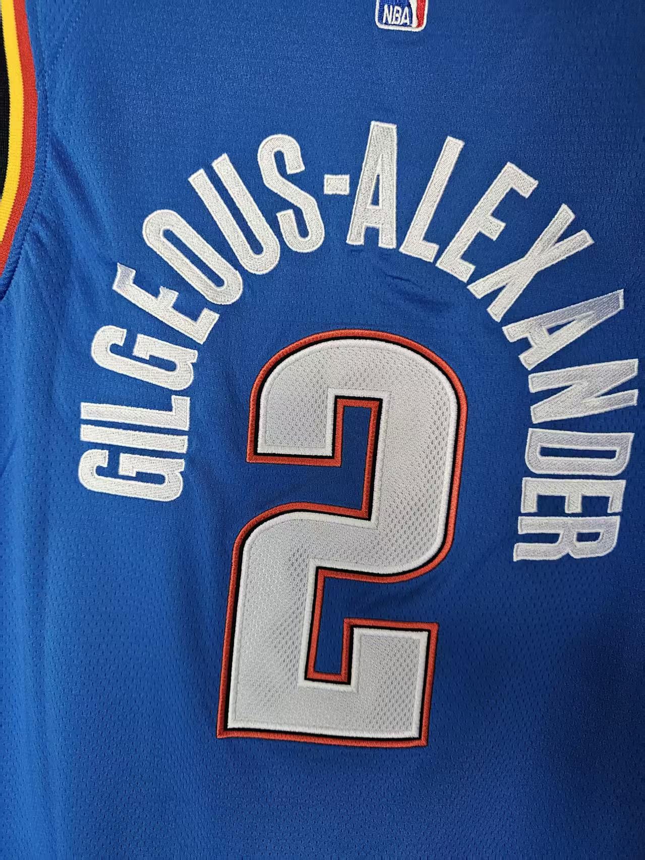 NBA Thunder 2 Shai Gilgeous-Alexander Jersey Double Stitched Size US M / EU 48-50 / 2 - 8 Thumbnail