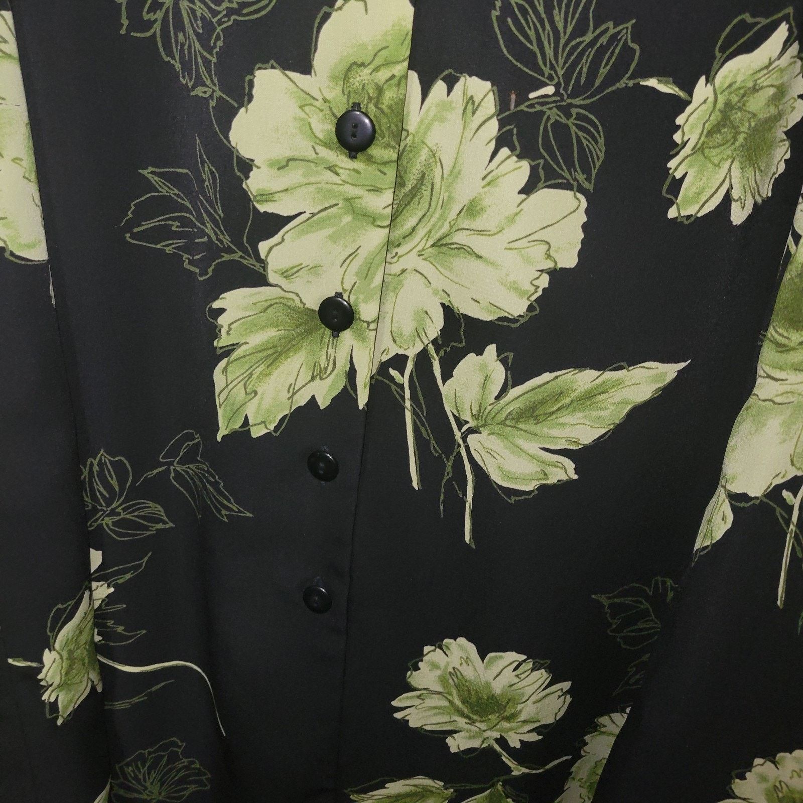 & Other Stories Dressbarn Woman Black Floral Dress Green Jacket Set Size 24W Size 4XL / US 24-26 - 12 Thumbnail