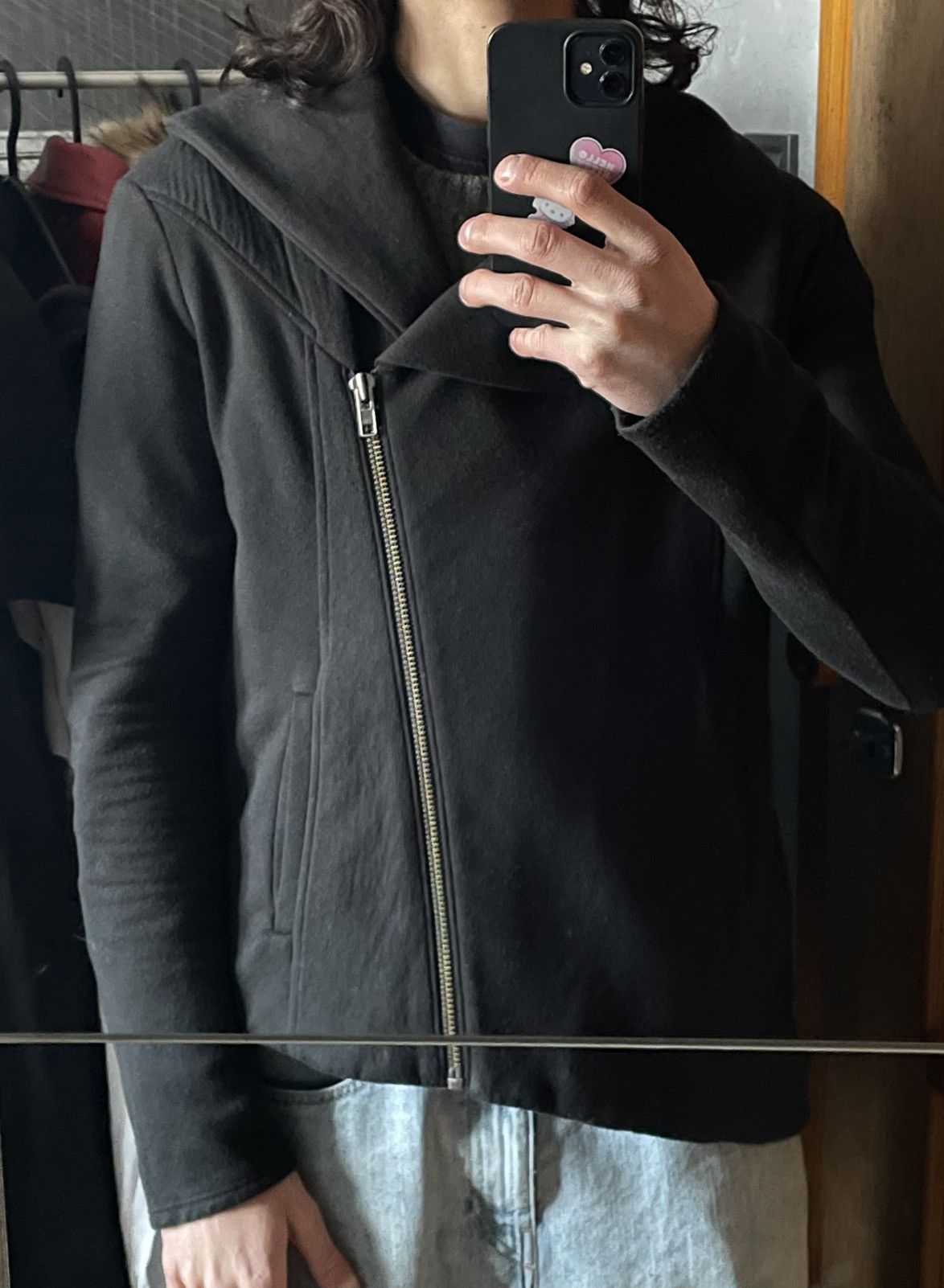 Helmut Lang × Vintage Helmut Lang Archive Black Asymmetric Zip Pulover Pull Jumper Size L / US 10 / IT 46 - 2 Thumbnail