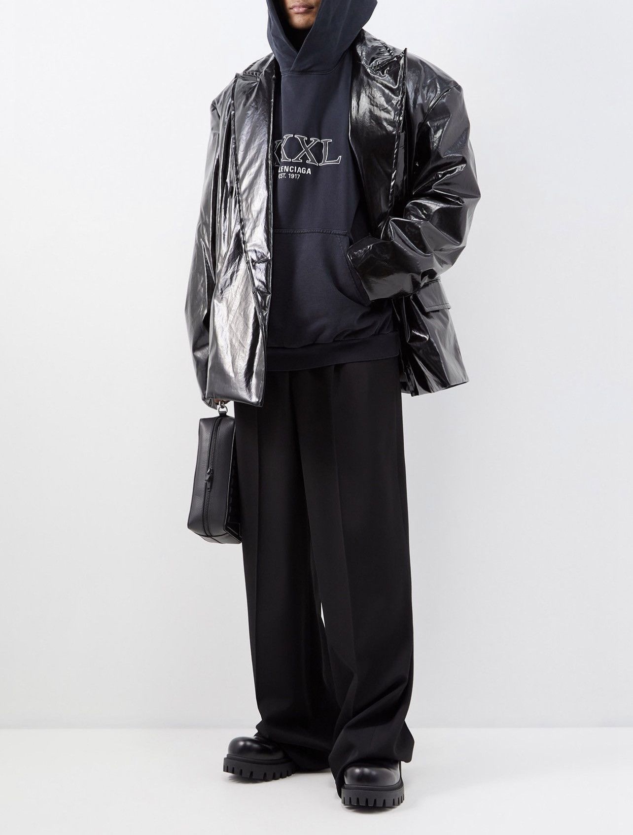 Balenciaga Balenciaga Crinkled coated-cotton jacket Size US M / EU 48-50 / 2 - 2 Thumbnail